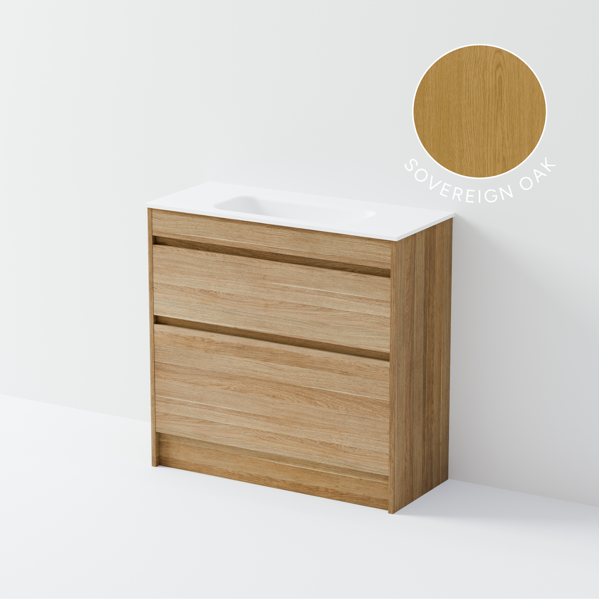 Luxe 900 Slim Floorstanding Vanity | 2 Drawer