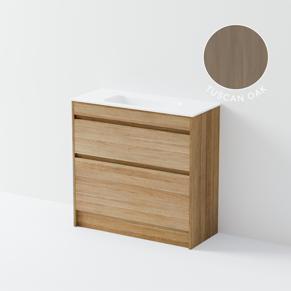 Luxe 900 Slim Floorstanding Vanity | 2 Drawer