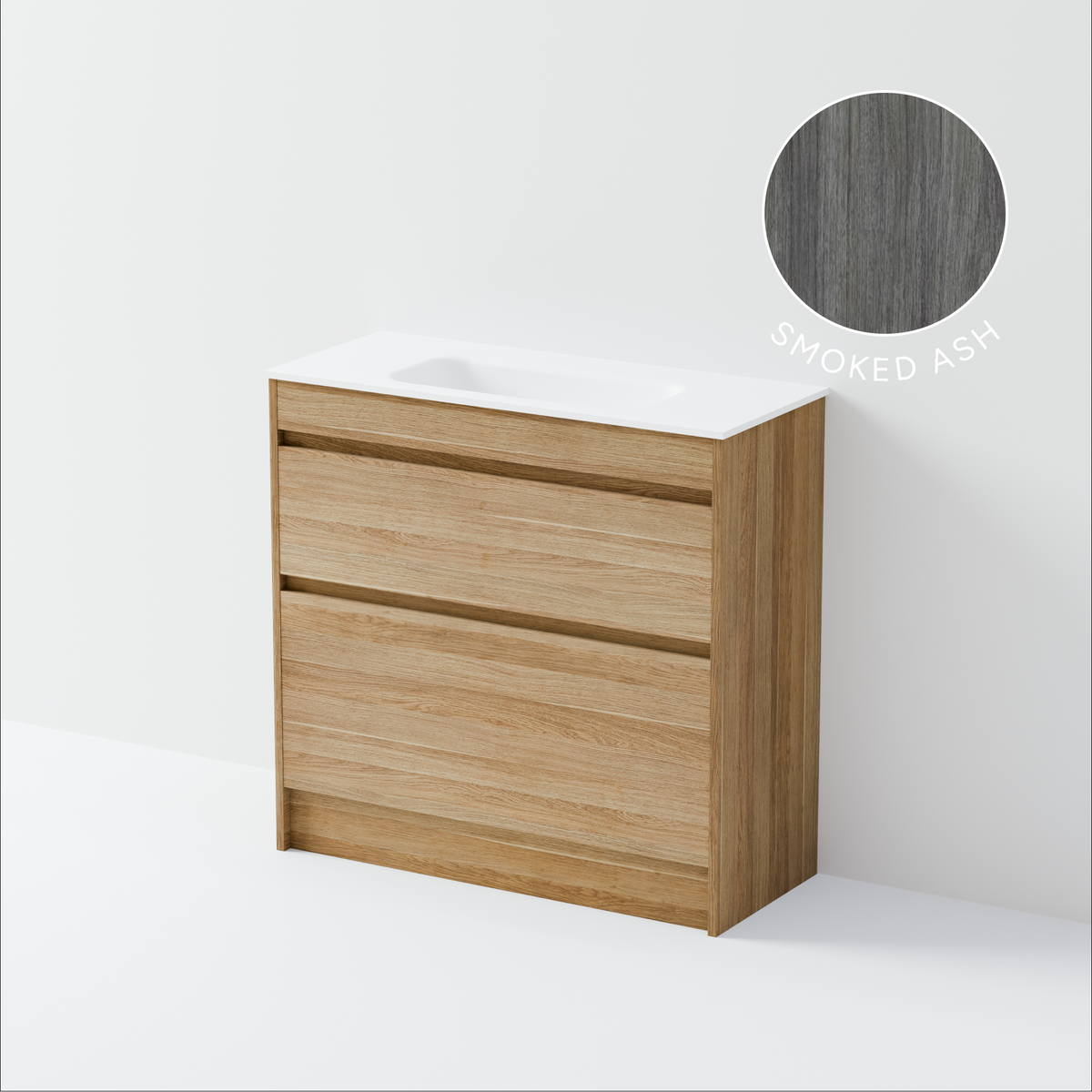 Luxe 900 Slim Floorstanding Vanity | 2 Drawer