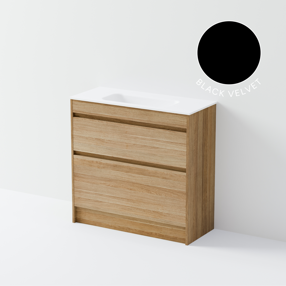 Luxe 900 Slim Floorstanding Vanity | 2 Drawer