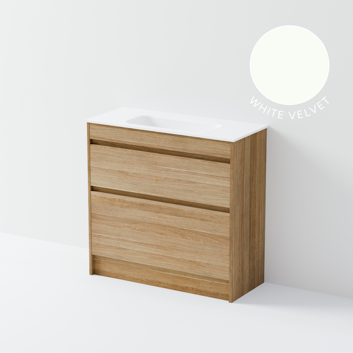 Luxe 900 Slim Floorstanding Vanity | 2 Drawer