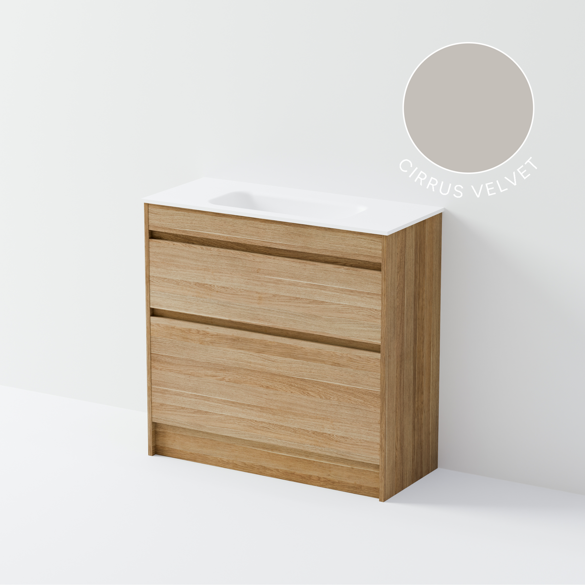Luxe 900 Slim Floorstanding Vanity | 2 Drawer