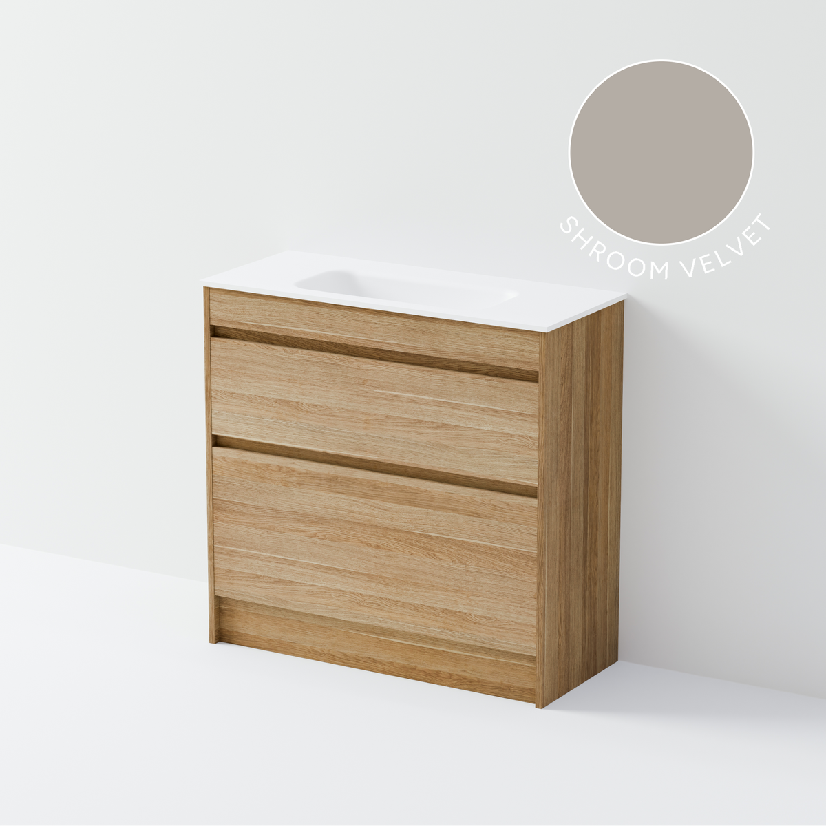 Luxe 900 Slim Floorstanding Vanity | 2 Drawer