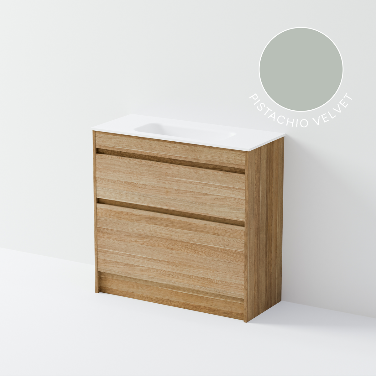 Luxe 900 Slim Floorstanding Vanity | 2 Drawer