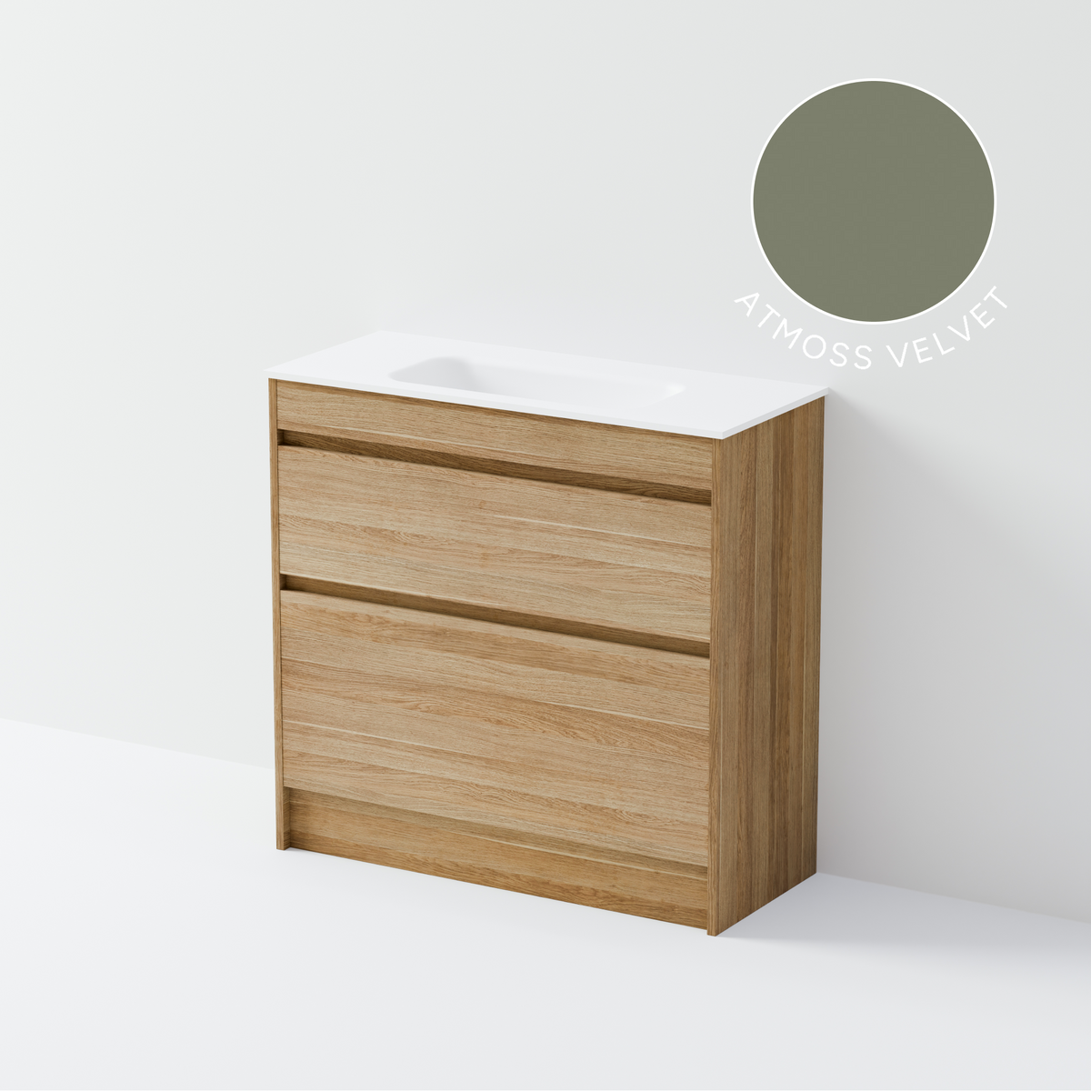 Luxe 900 Slim Floorstanding Vanity | 2 Drawer