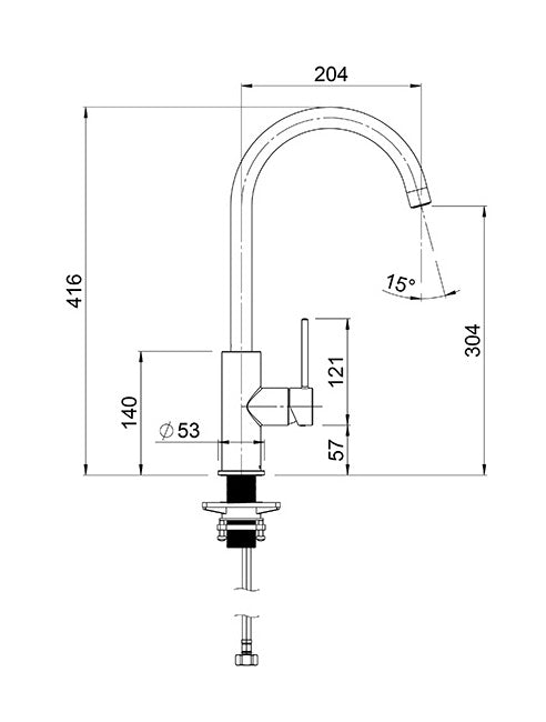 METHVEN MK2 MINIMALIST SINK MIXER BRUSHED NICKEL