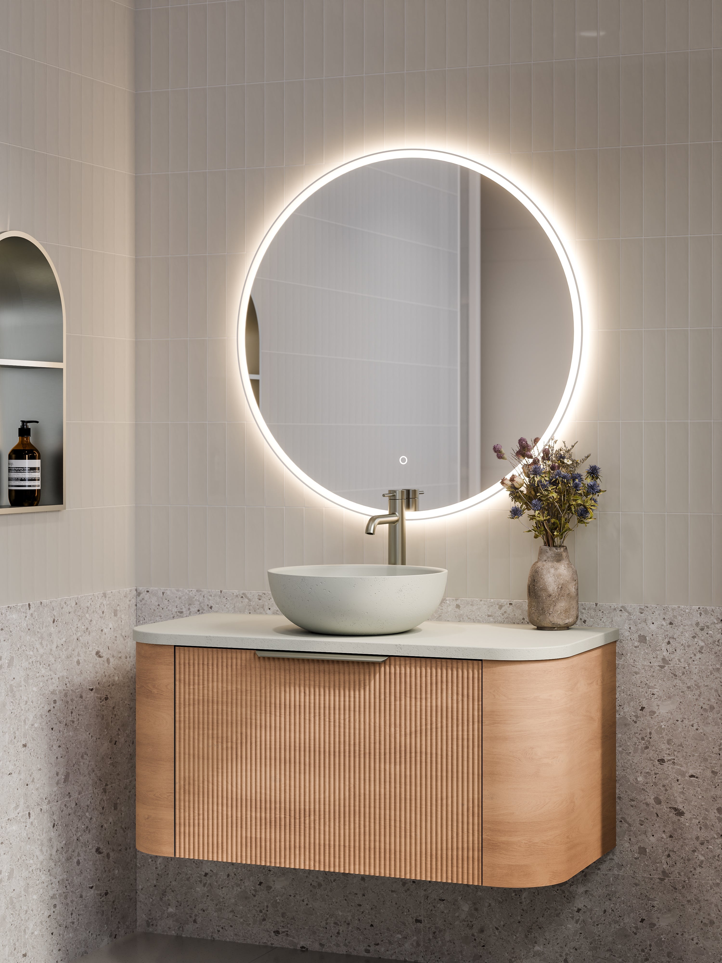 Code Nature 1000 Vanity | Flat Slab Top | Pillar Front