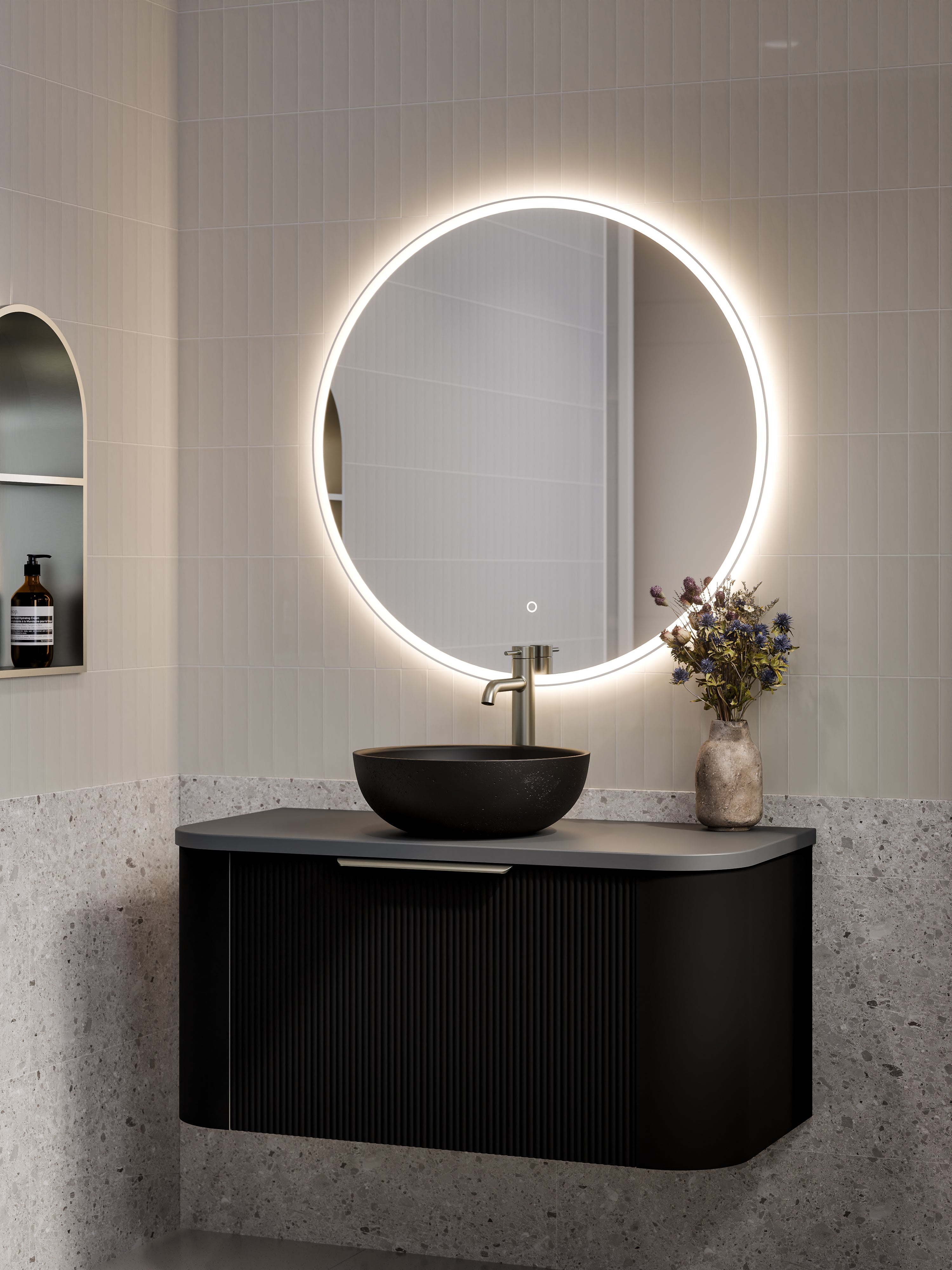Code Nature 1000 Vanity | Flat Slab Top | Pillar Front