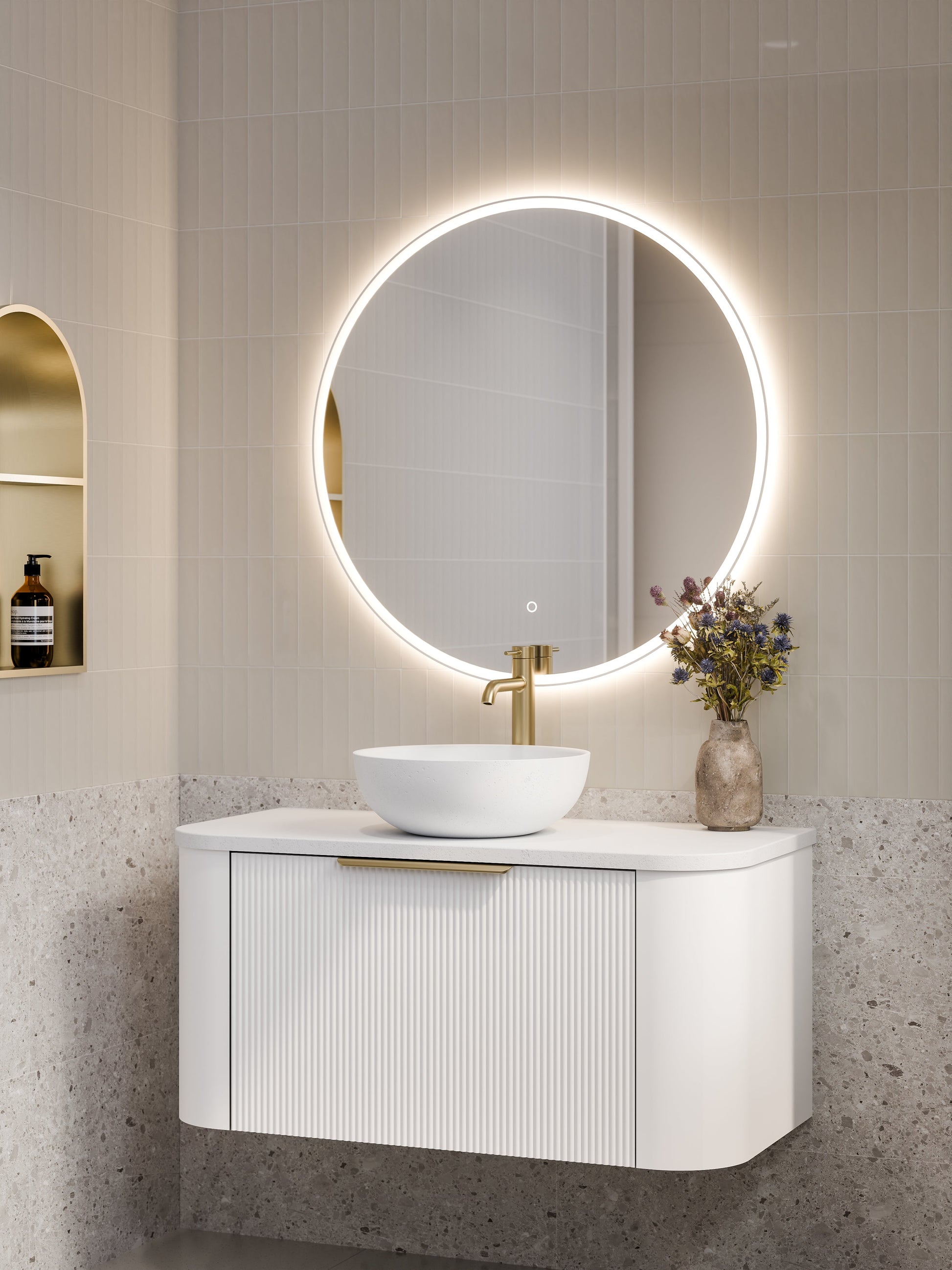 Code Nature 1000 Vanity | Flat Slab Top | Pillar Front