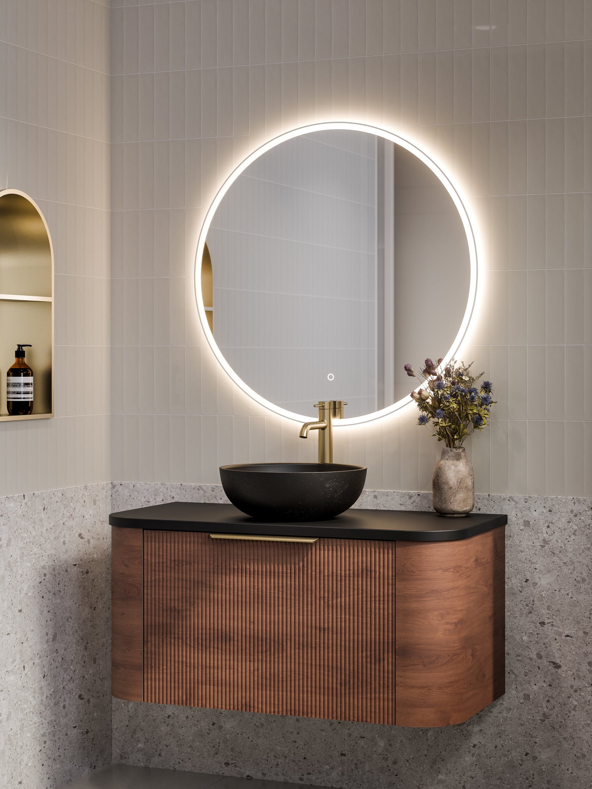 Code Nature 1000 Vanity | Flat Slab Top | Pillar Front