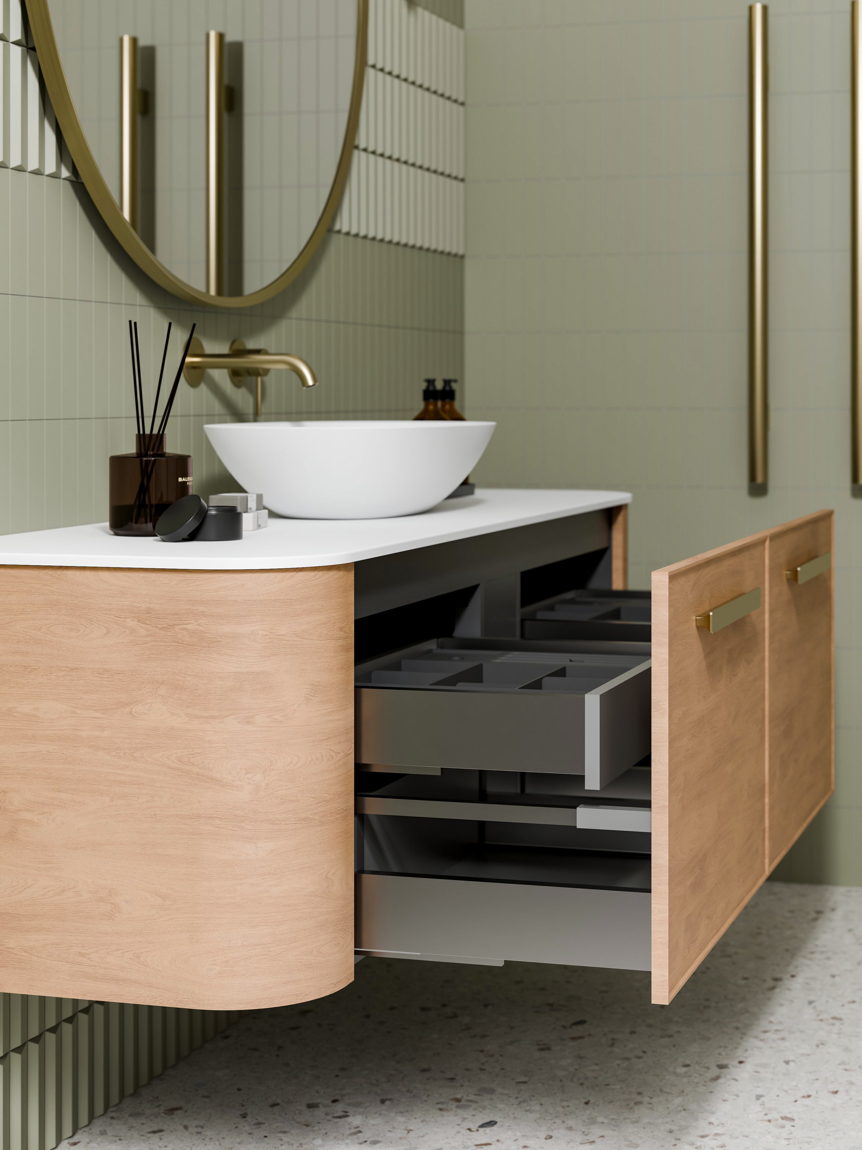 Code Nature 1500 Vanity | Flat Slab Top | Single Sink | Axel Front