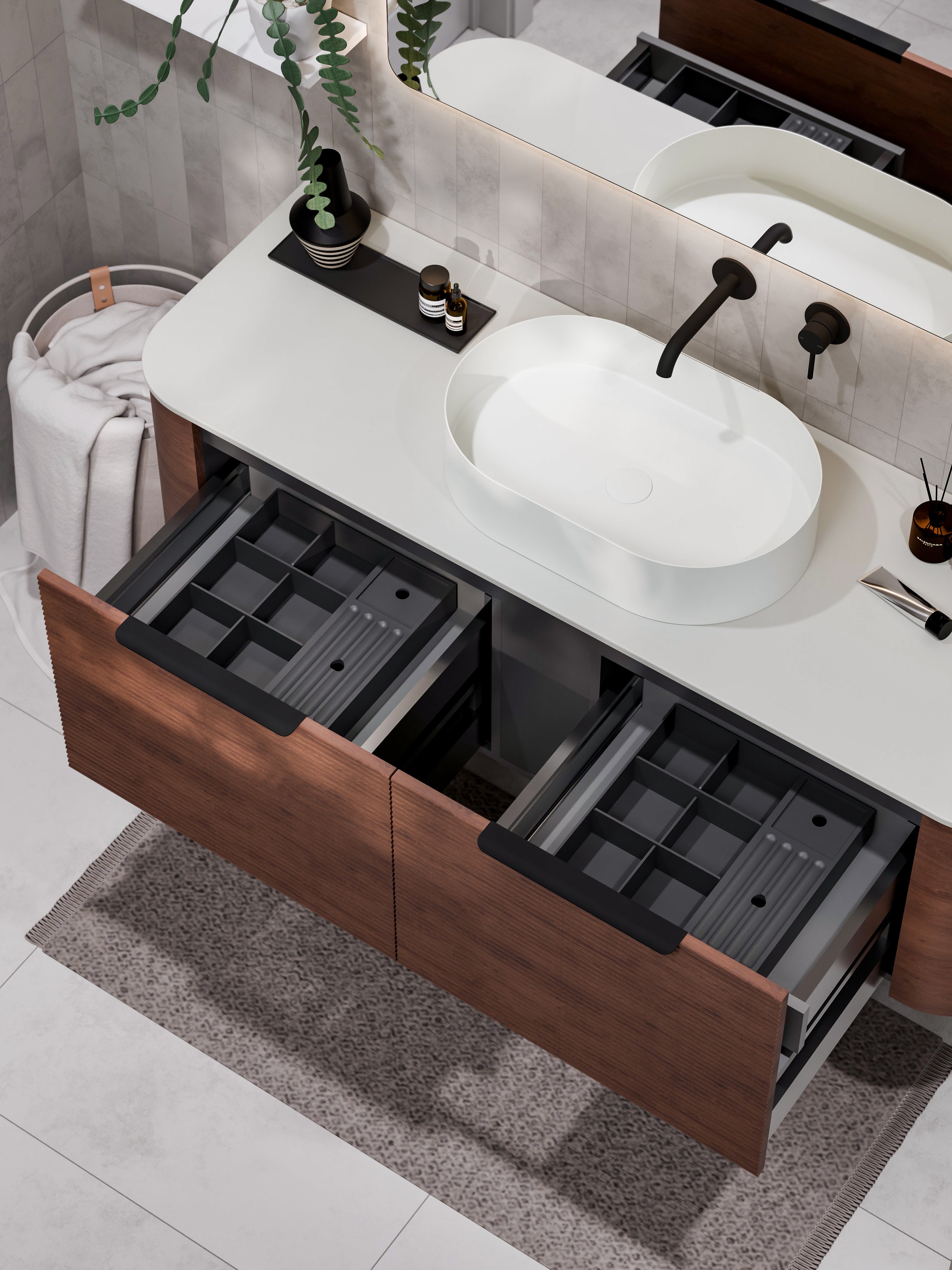 Code Nature 1500 Vanity | Flat Slab Top | Single Sink | Orchard Front
