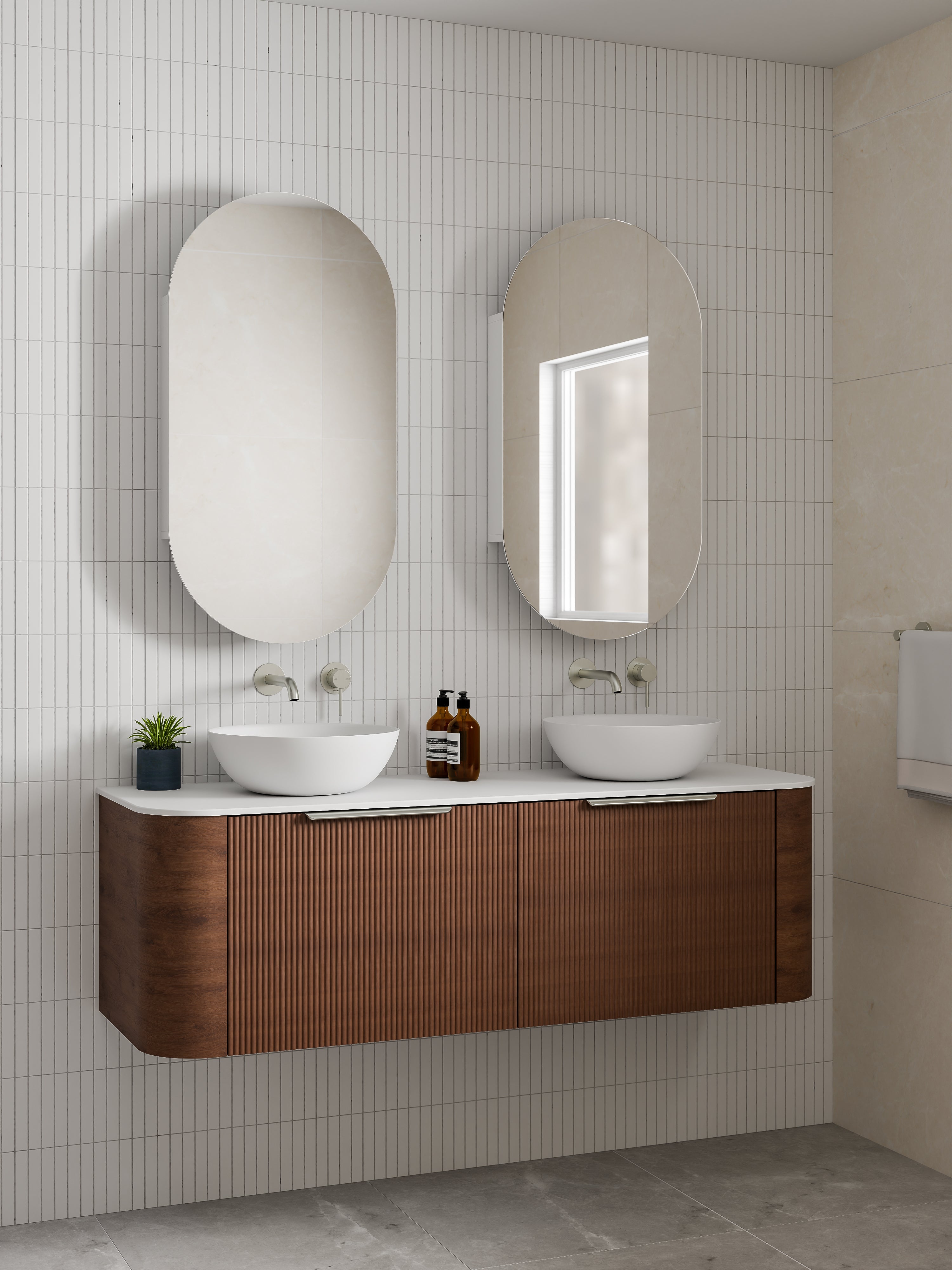 Code Nature 1500 Vanity | Flat Slab Top | Pillar Front
