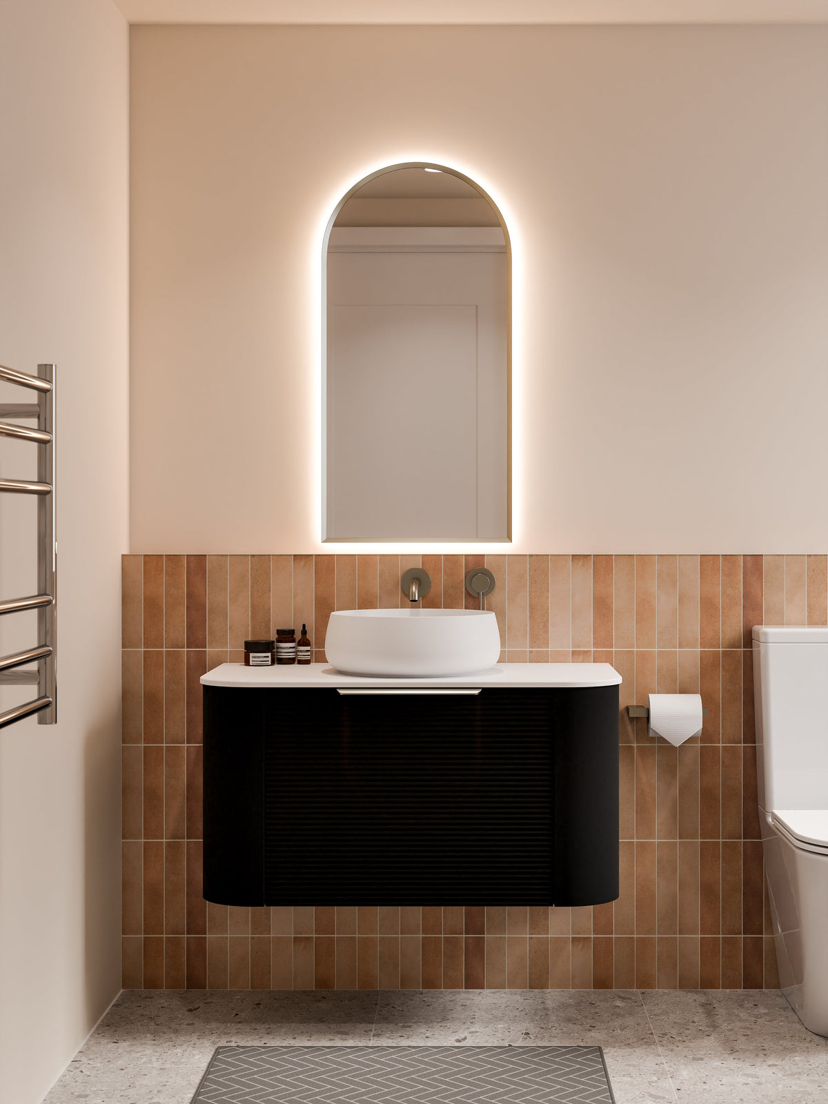 Nature 900 Vanity | Flat Slab Top & Orchard Front