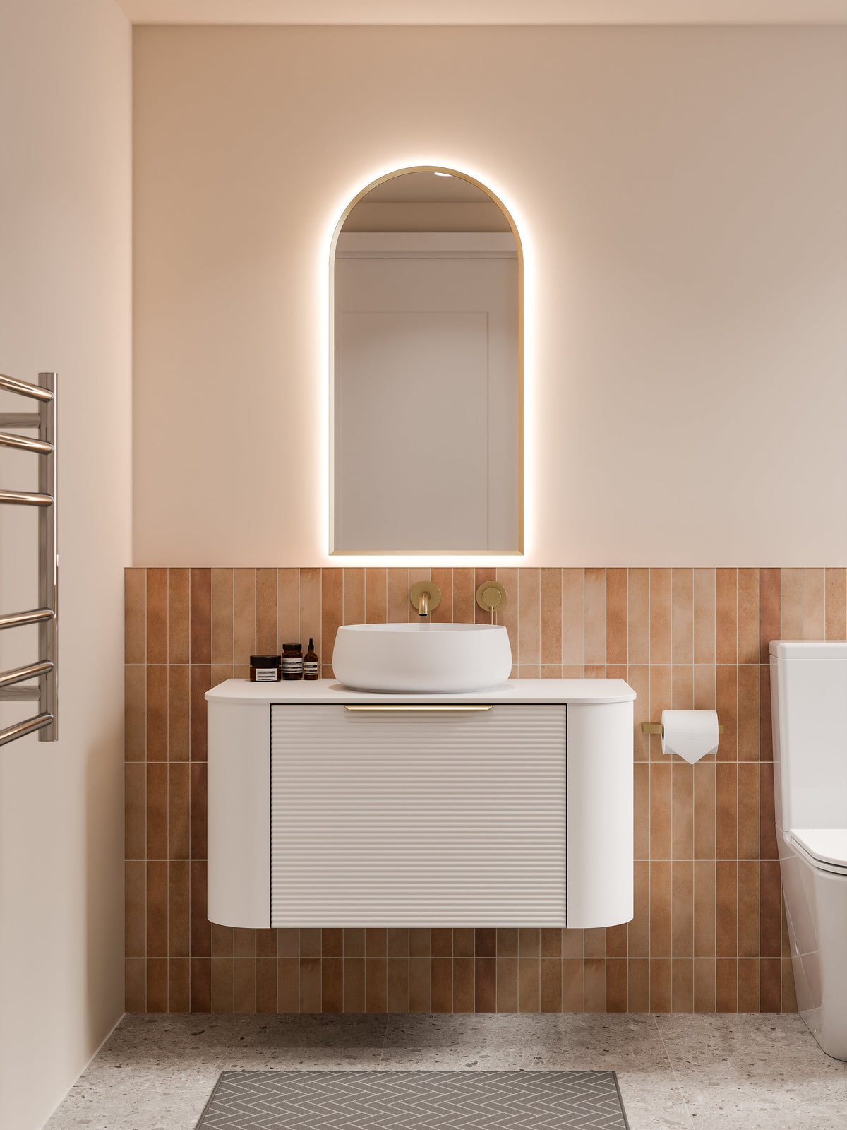 Nature 900 Vanity | Flat Slab Top & Orchard Front