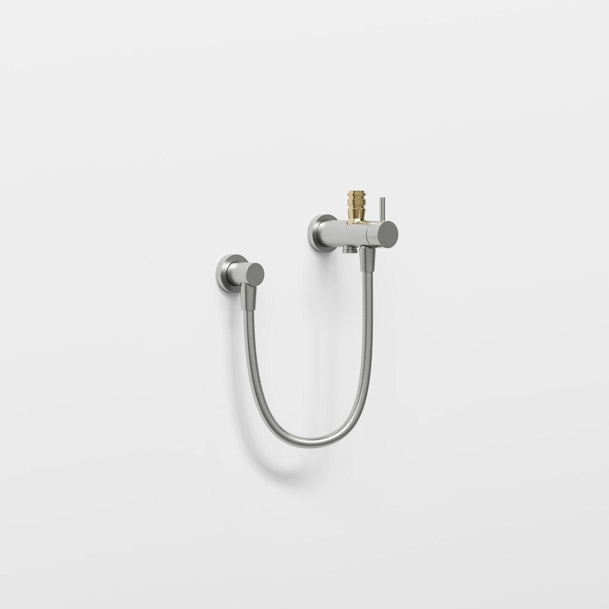 Nature round retrofit shower column with 250mm rainhead, hand shower and elbow kit