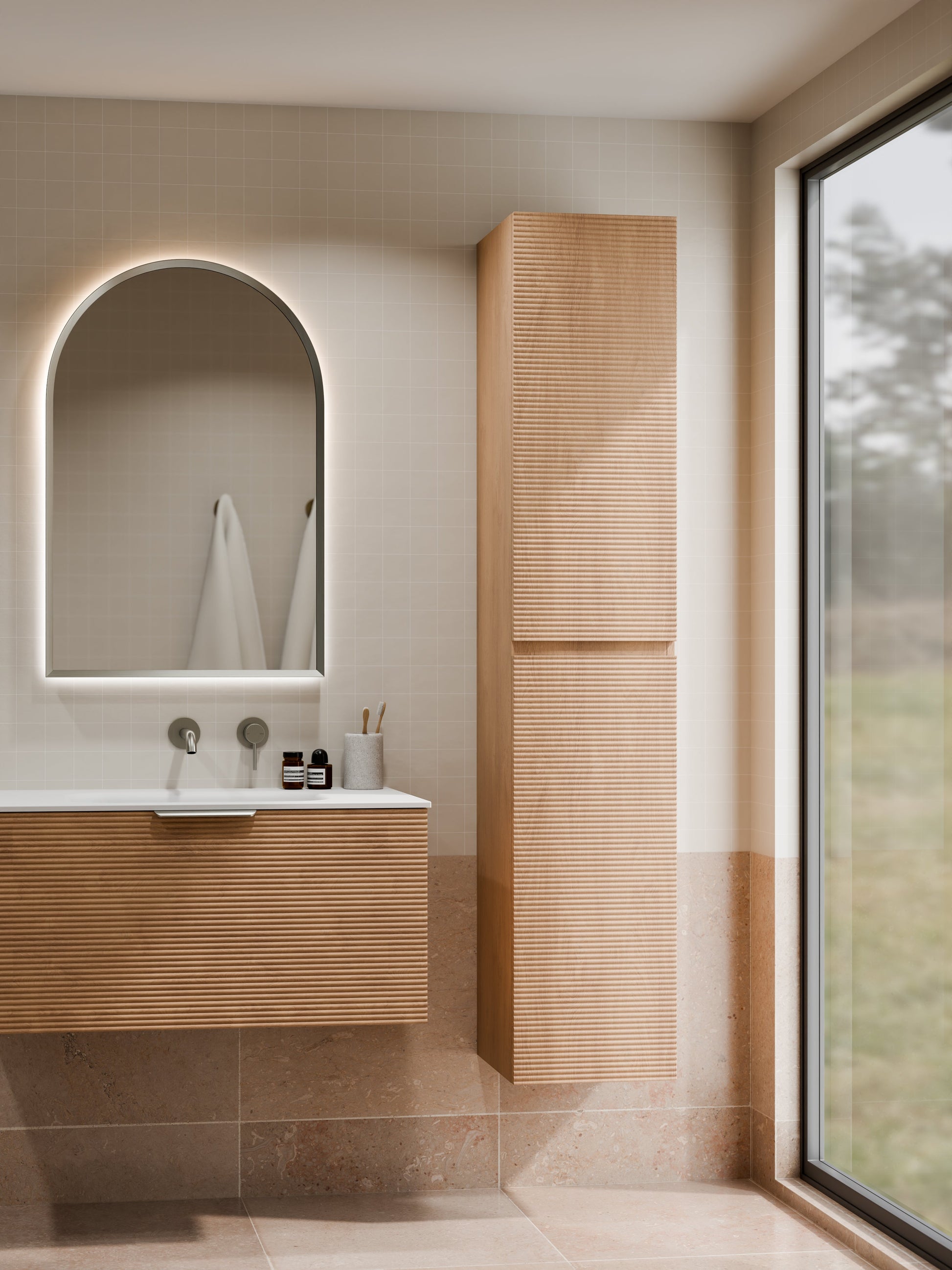 Lineare Tall Bathroom Cabinet | Orchard Front