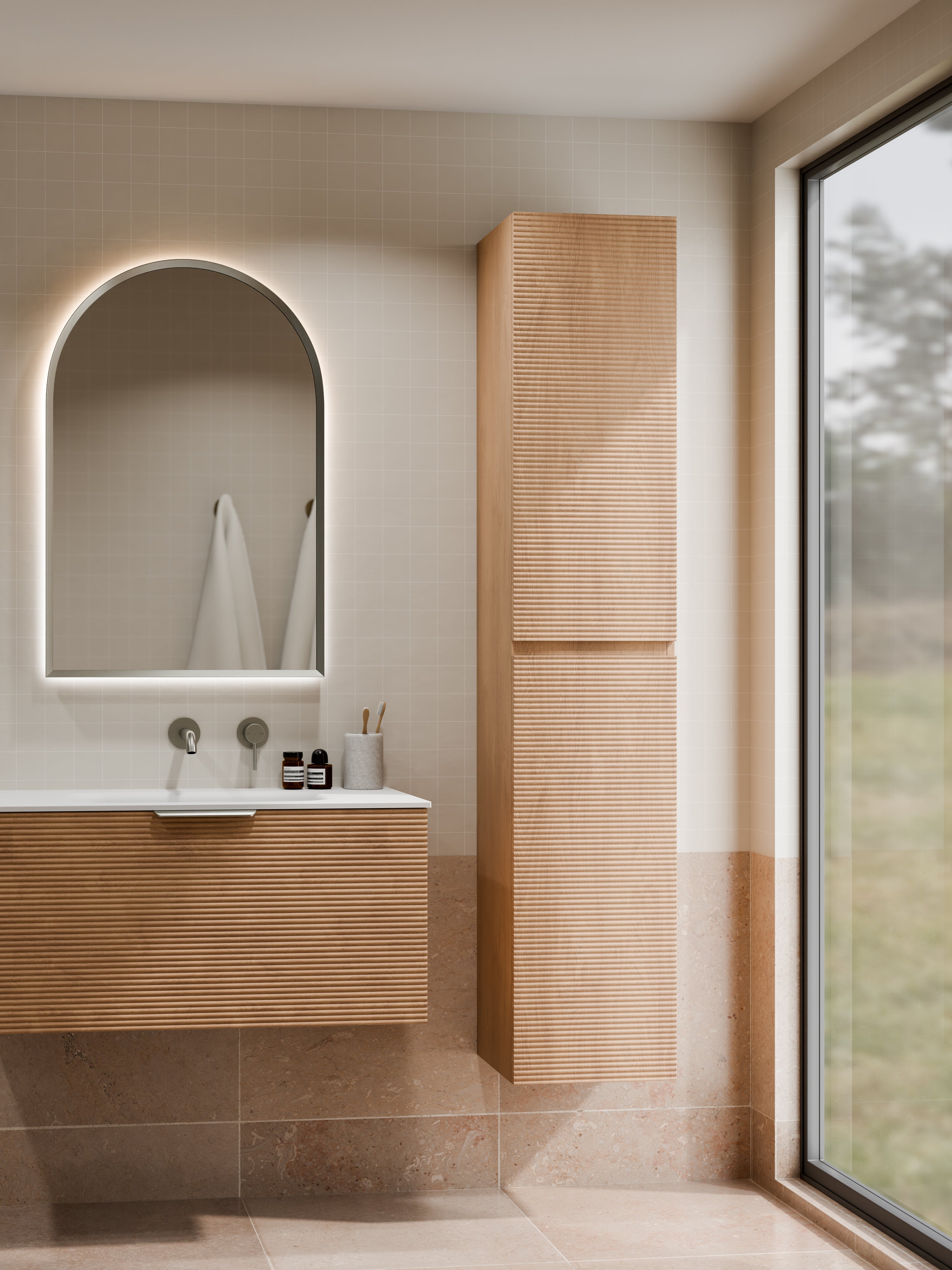 Lineare Tall Bathroom Cabinet | Orchard Front