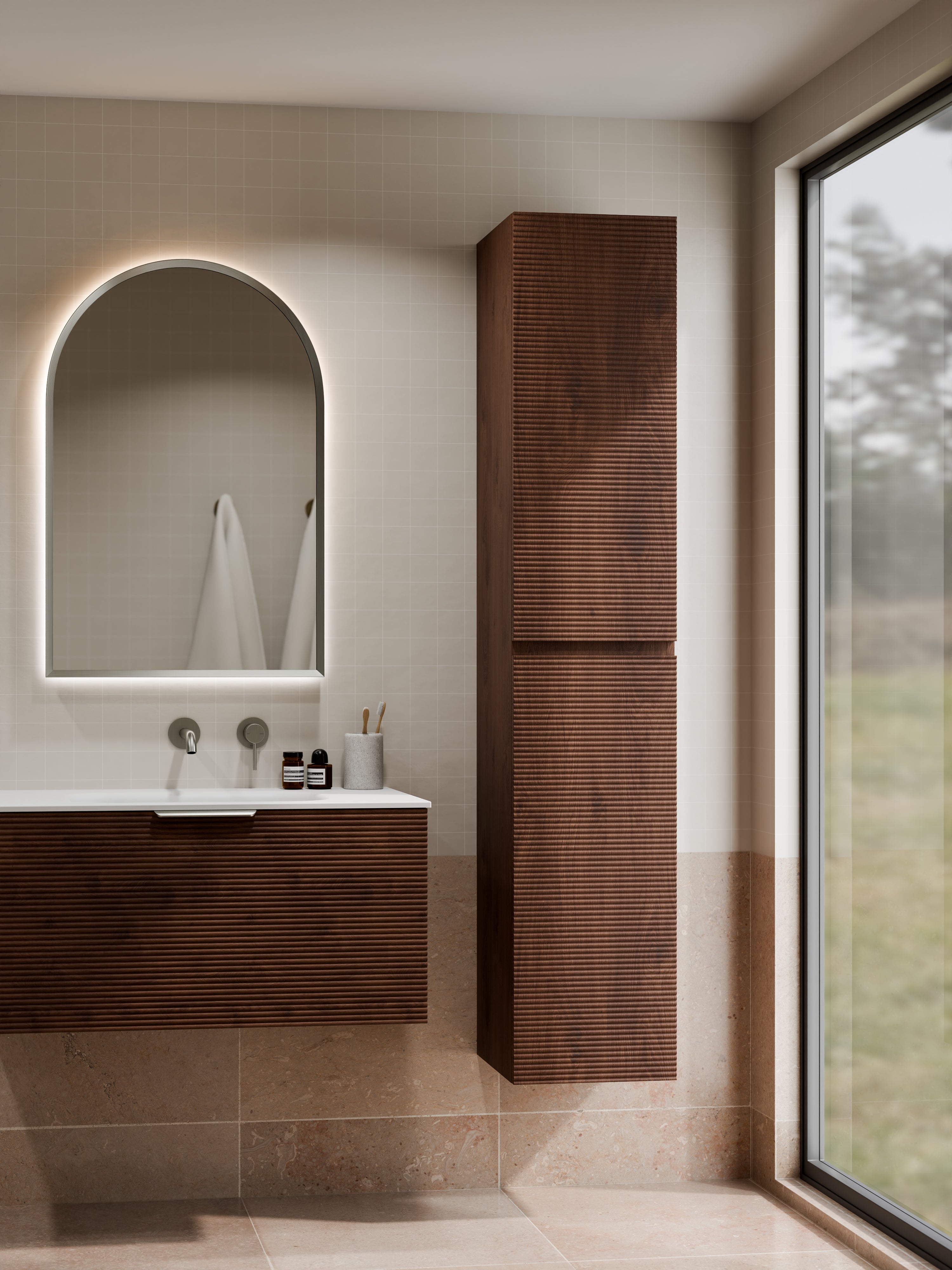 Lineare Tall Bathroom Cabinet | Orchard Front