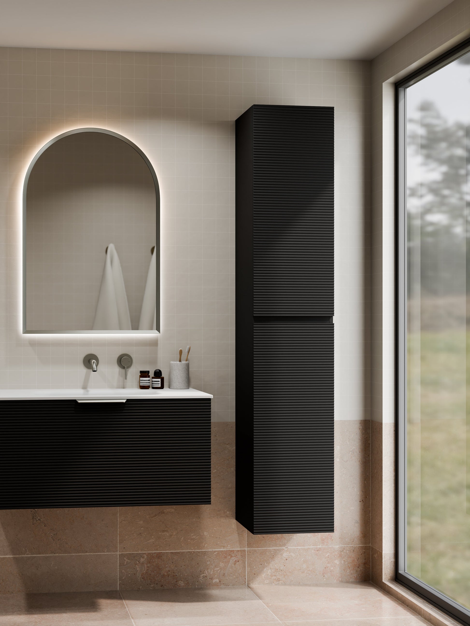 Lineare Tall Bathroom Cabinet | Orchard Front