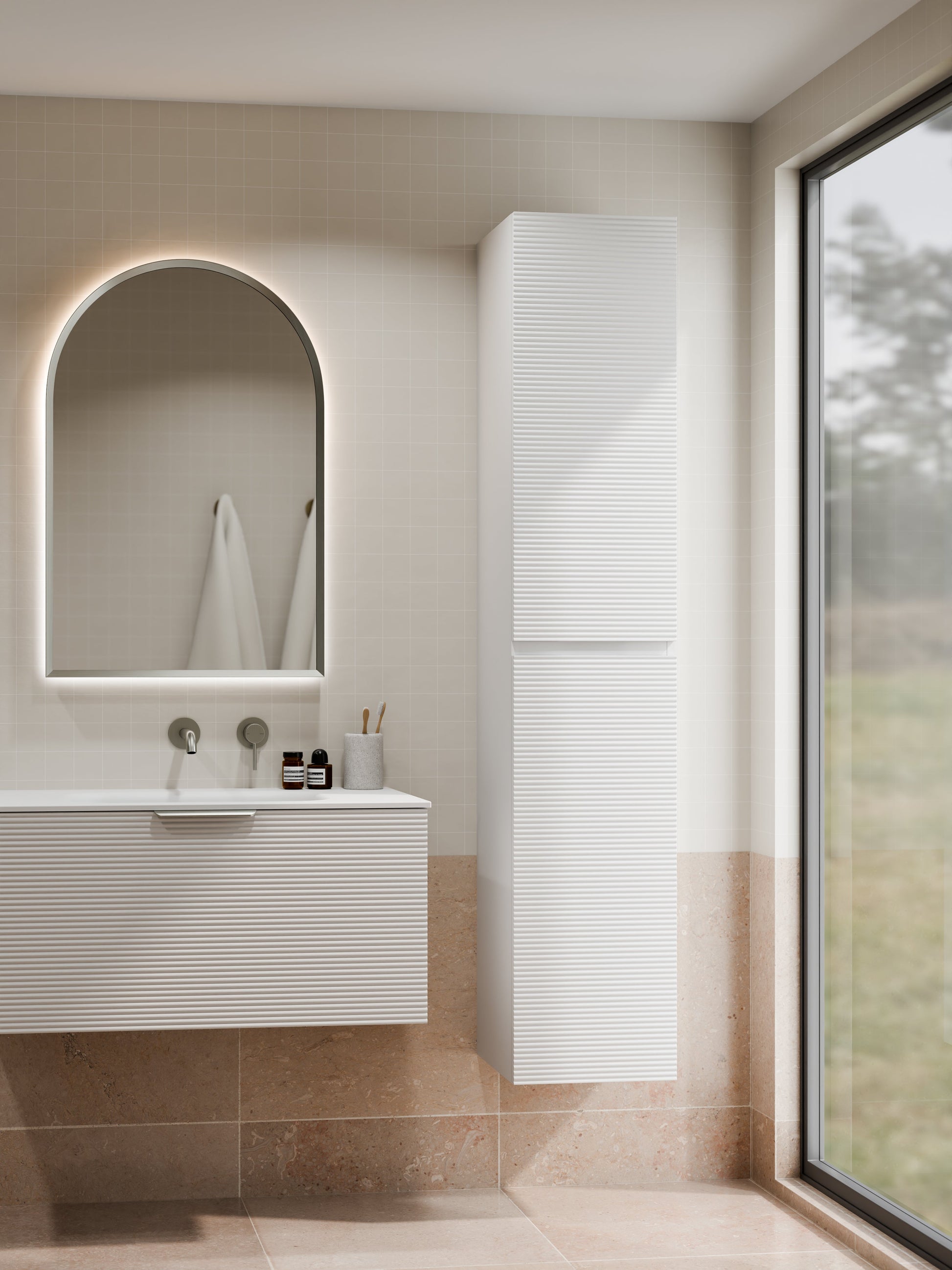 Lineare Tall Bathroom Cabinet | Orchard Front