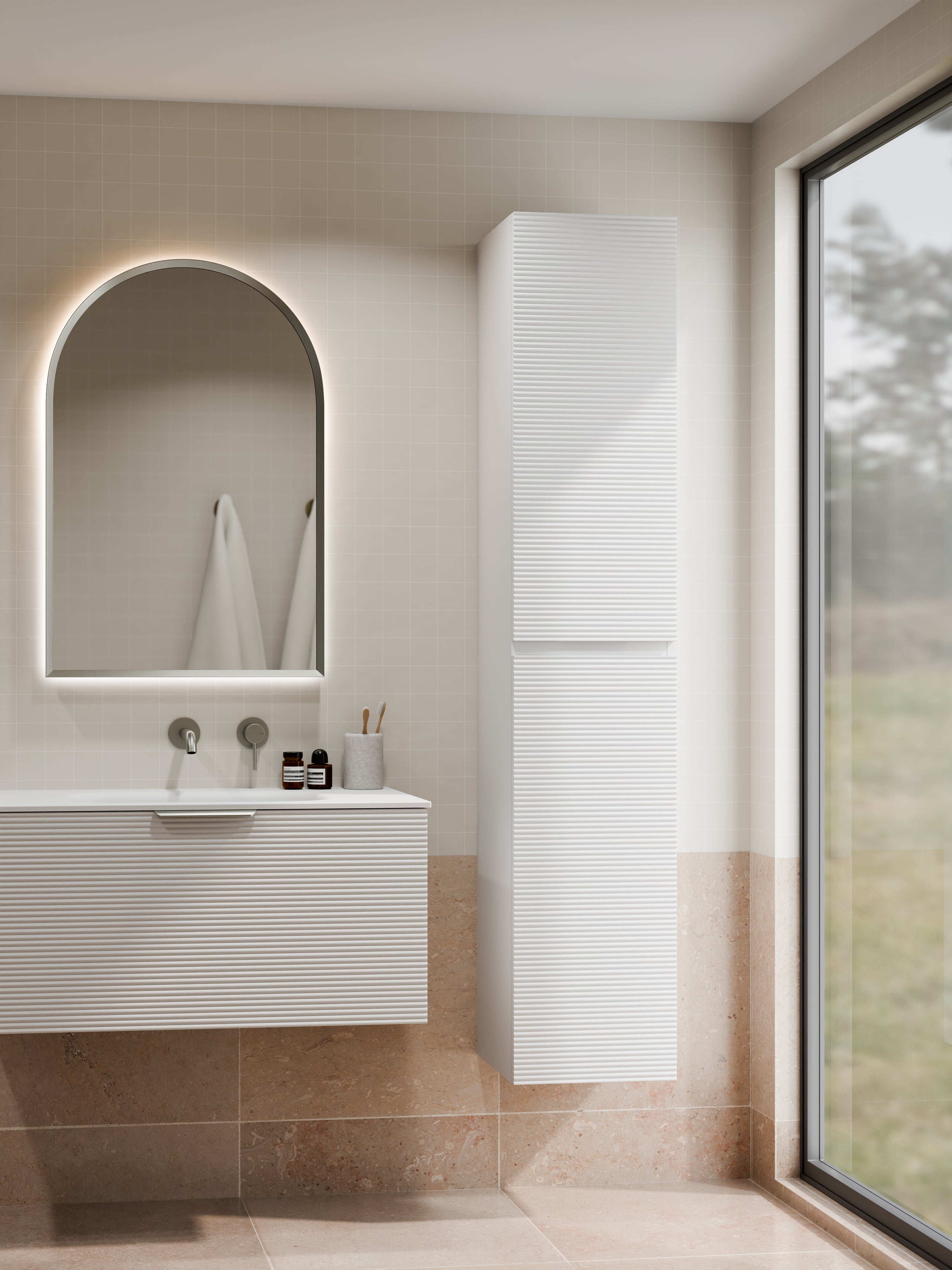 Lineare Tall Bathroom Cabinet | Orchard Front