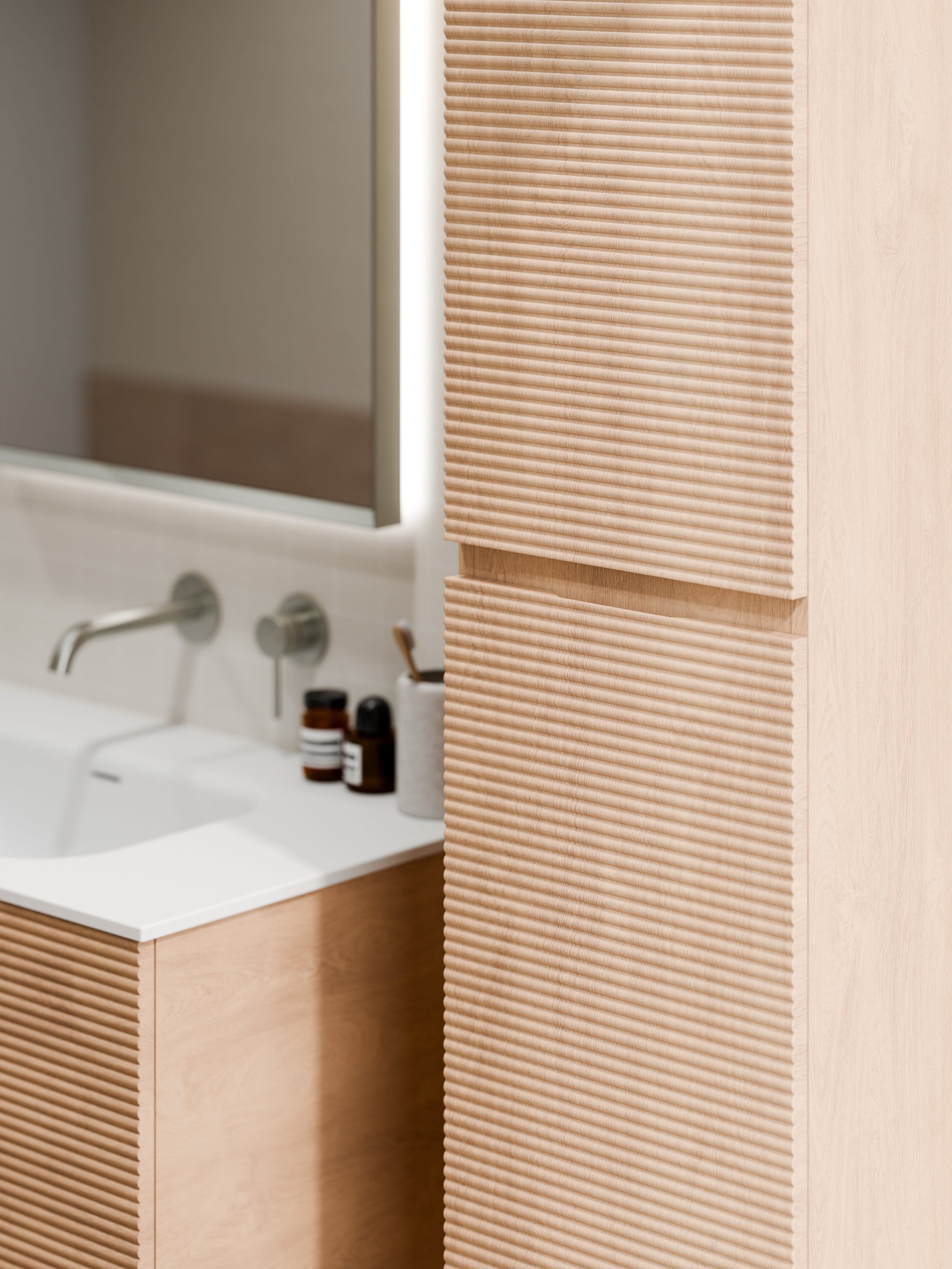 Lineare Tall Bathroom Cabinet | Orchard Front
