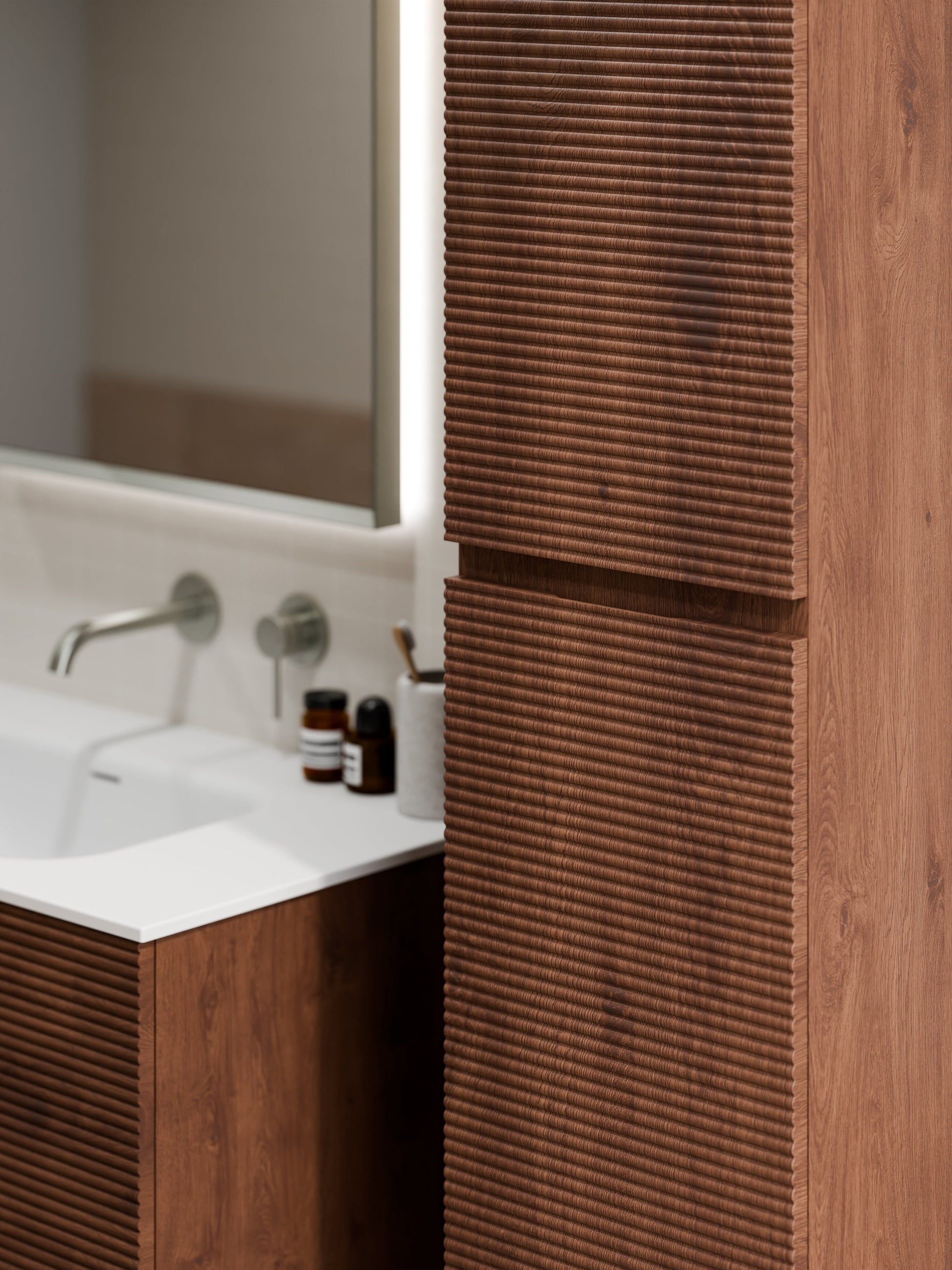 Lineare Tall Bathroom Cabinet | Orchard Front