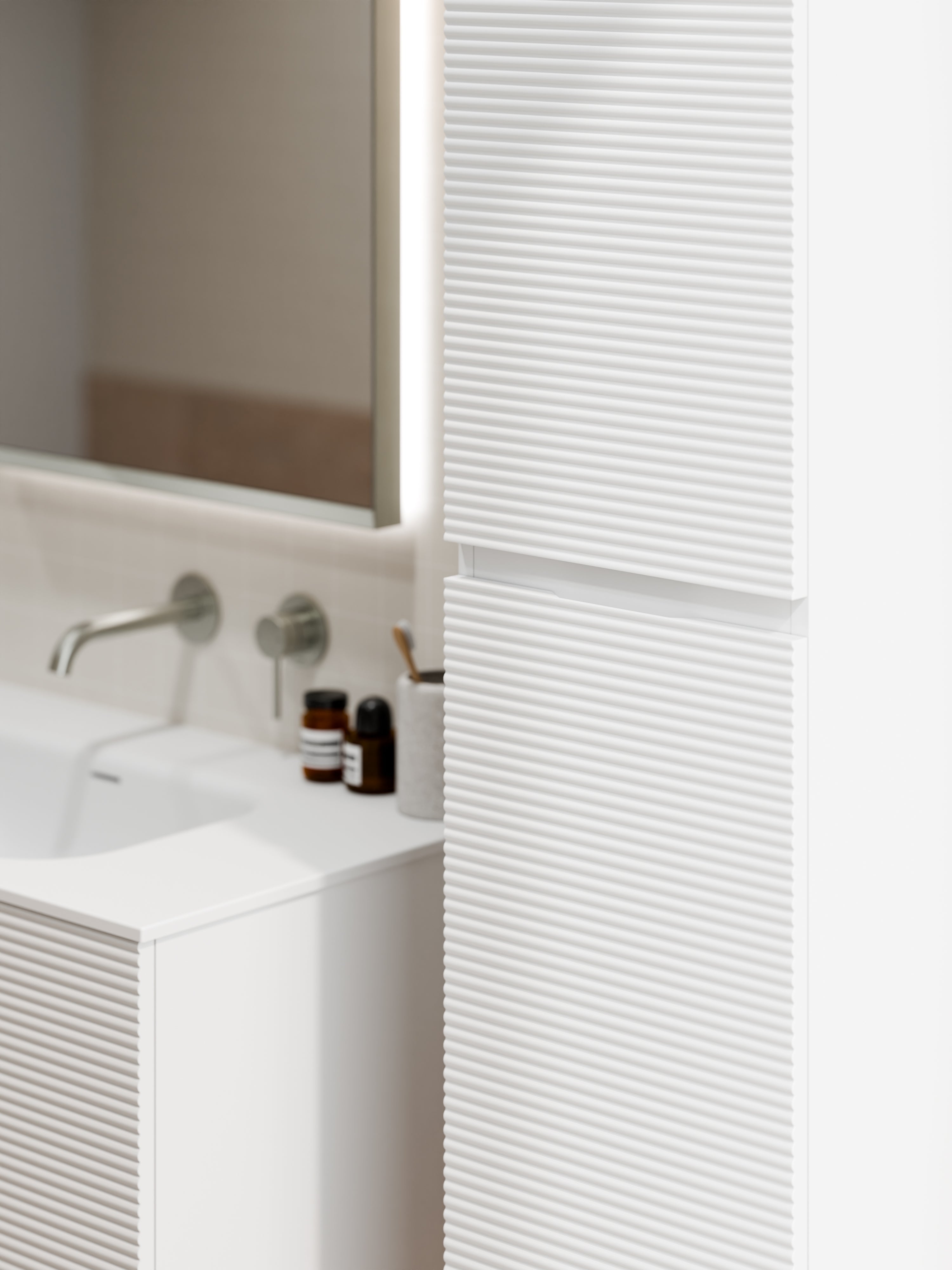 Lineare Tall Bathroom Cabinet | Orchard Front