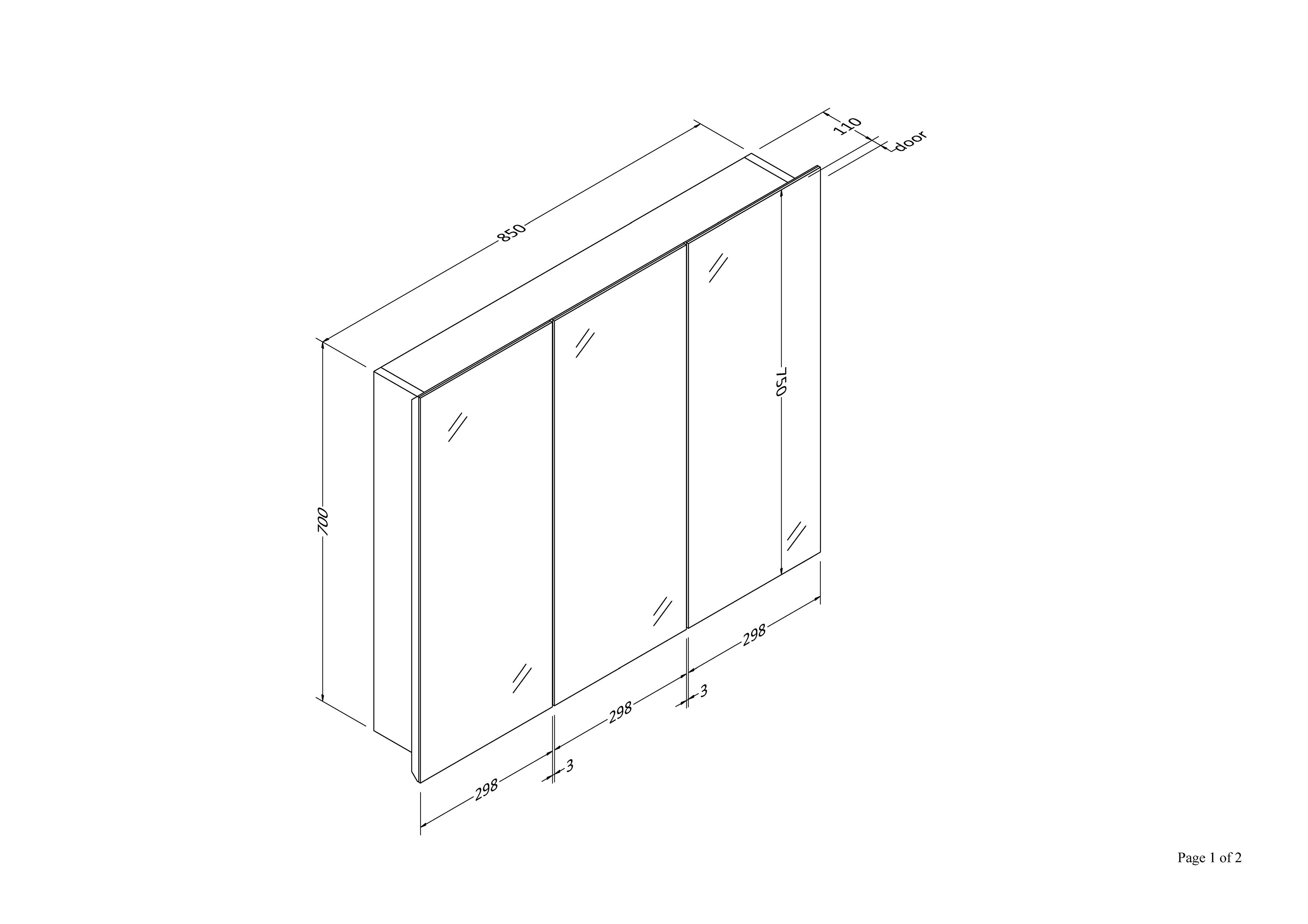 CODE PAVIA 900 MIRROR CABINET