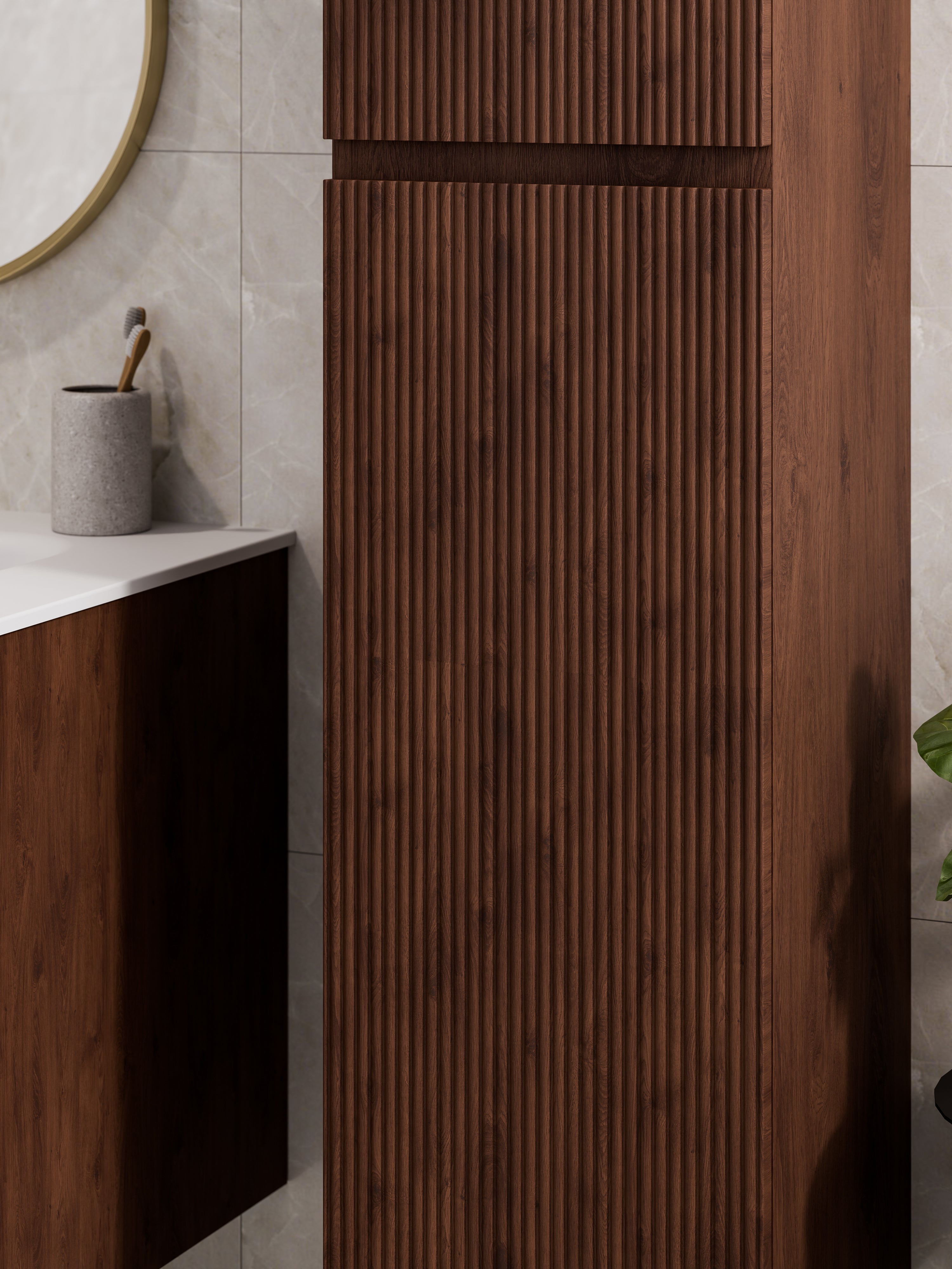 Lineare Tall Bathroom Cabinet | Pillar Front
