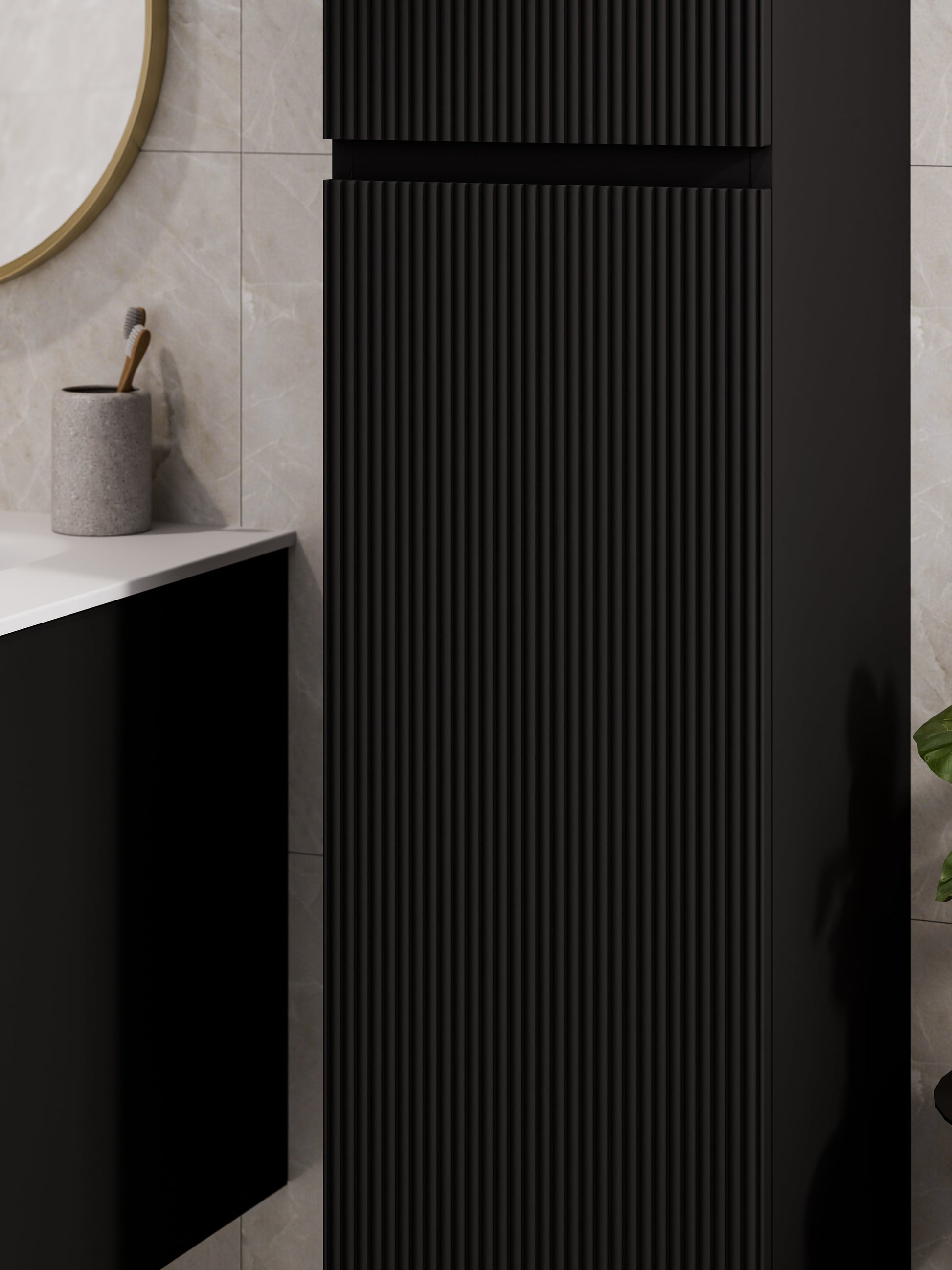 Lineare Tall Bathroom Cabinet | Pillar Front