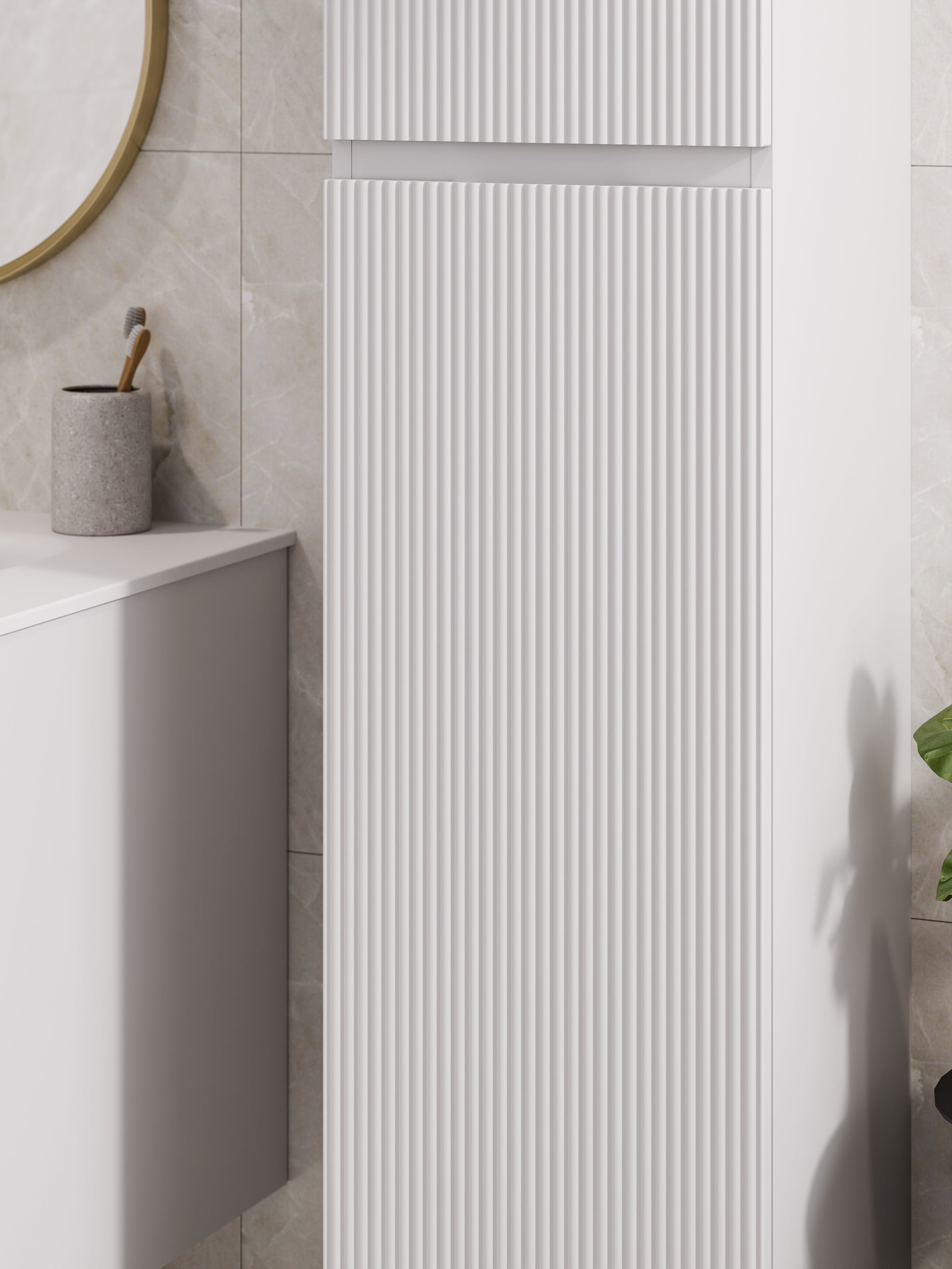 Lineare Tall Bathroom Cabinet | Pillar Front