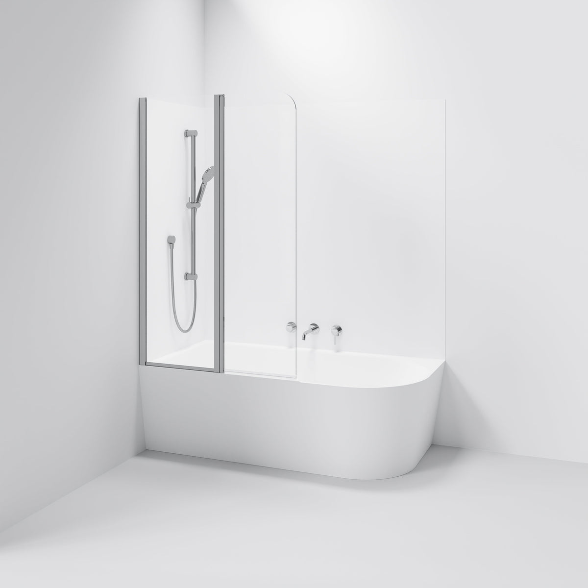 Form Double Panel Bath Screen | 550+450mm