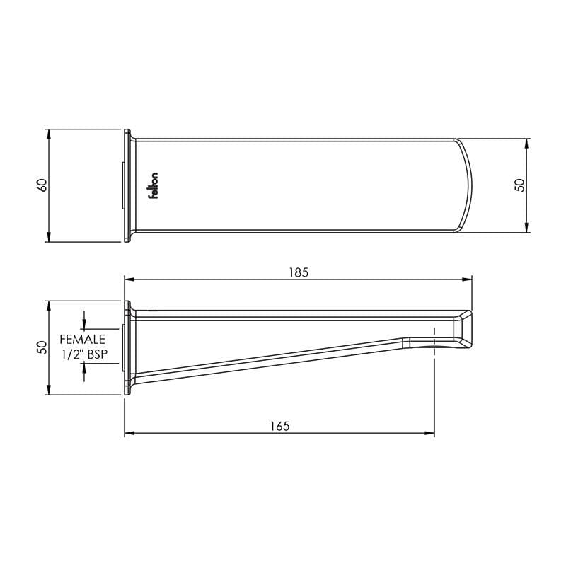 FELTON QUE WALL MOUNTED BATH SPOUT - 3 COLOURS