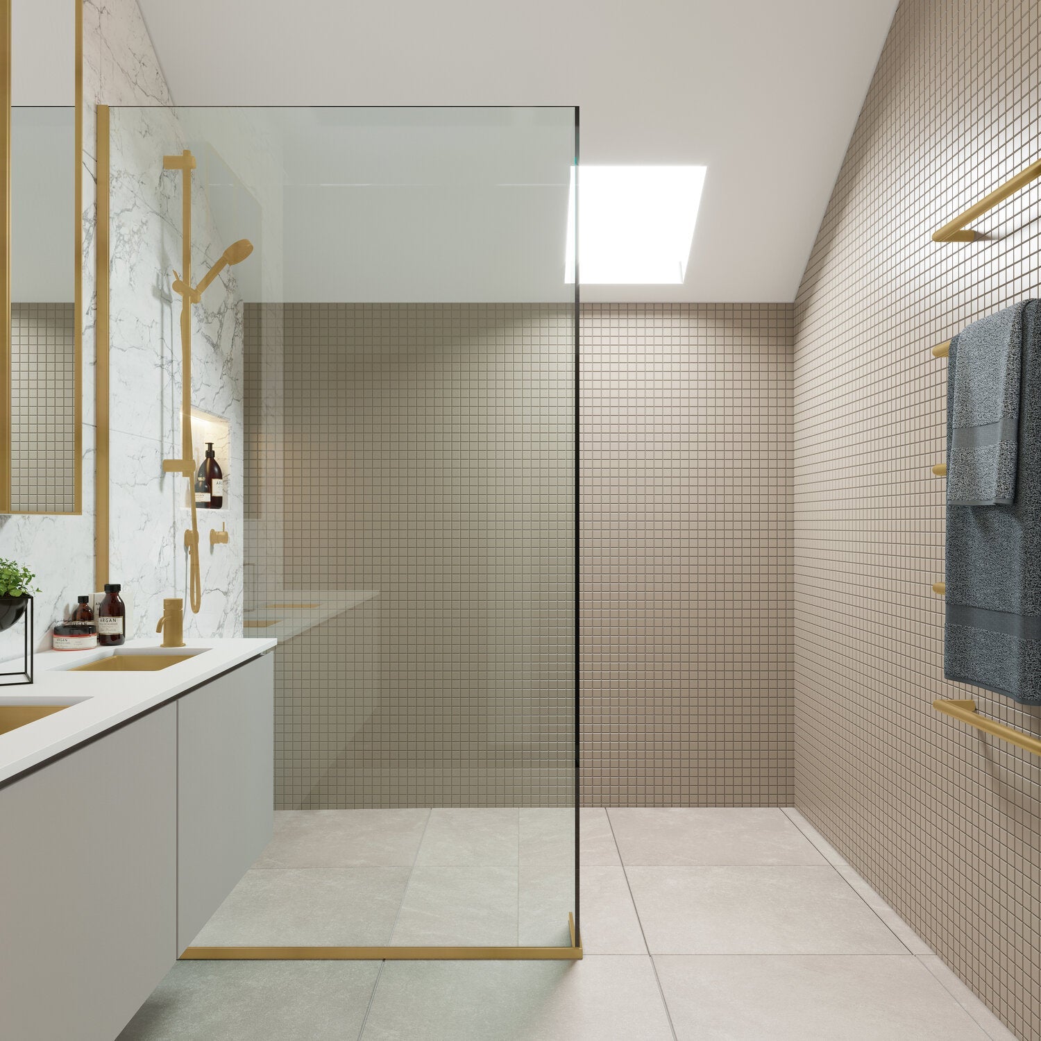CREST SERENO WALK IN PANEL 1000MM RANGE - 5 COLOURS