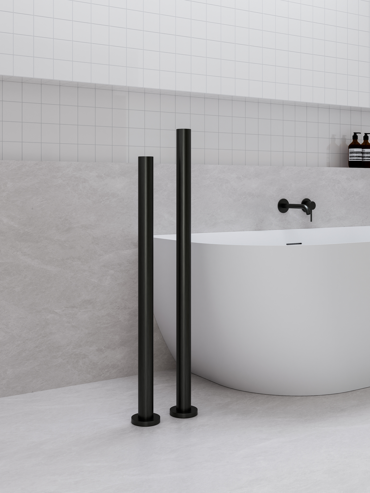 Pure 900mm compact floorstanding heated towel rail