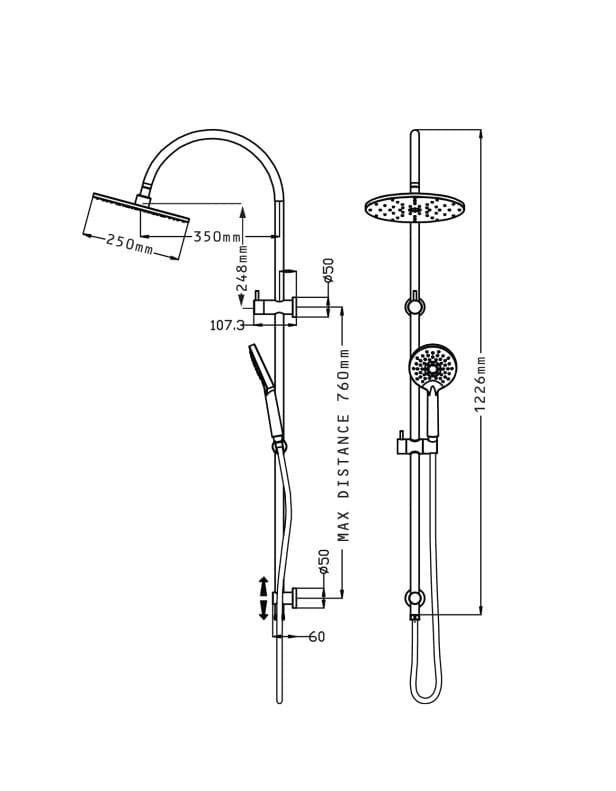 FORENO NORTH SHOWER COLUMN - 4 COLOURS