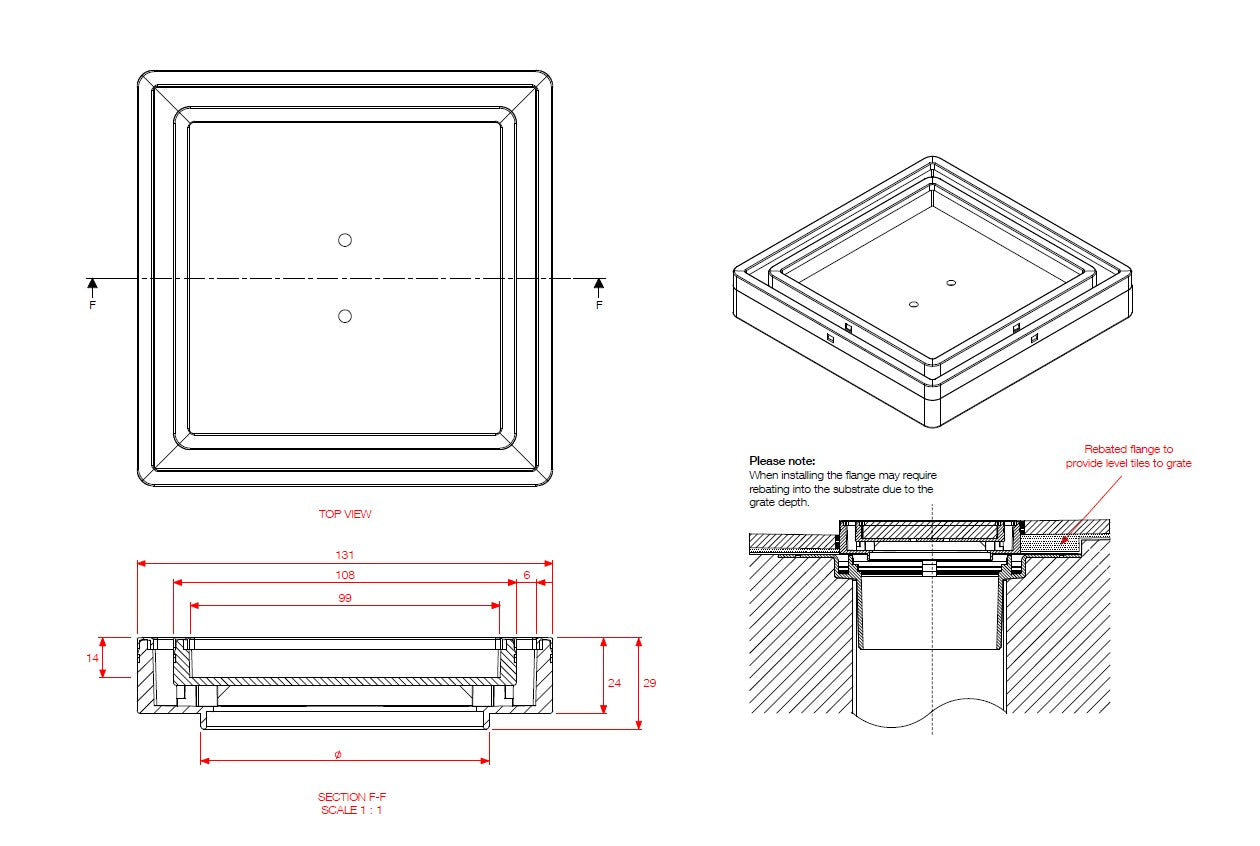 ALLPROOF INVISI-DRAIN TILE OVER SHOWER WASTE KIT - 4 COLOURS