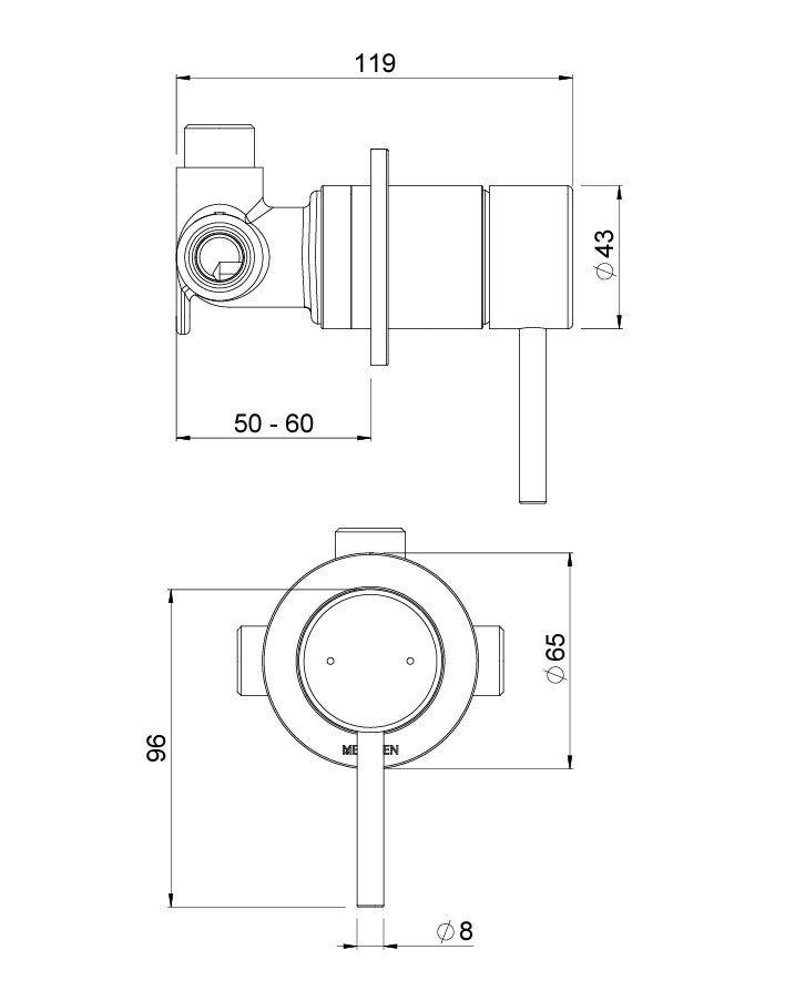 METHVEN MINIMALIST MK2 SHOWER MIXER - 3 COLOURS