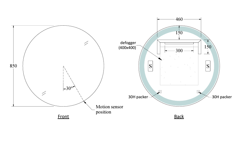 Code Euro 850 Round Mirror