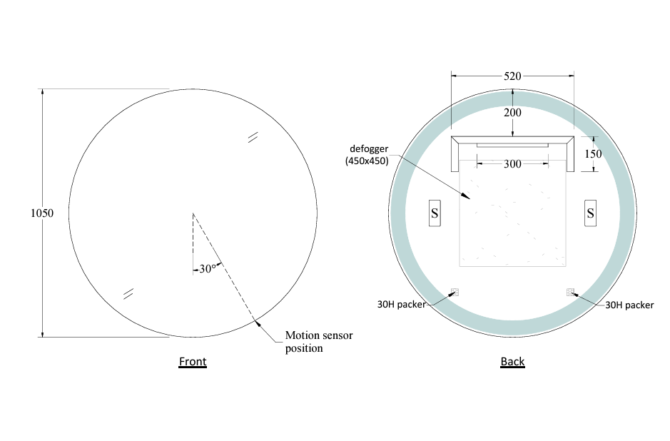 Code Euro 1050 Round Mirror