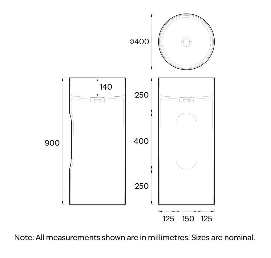 CODE HALO VILLASTONE FREESTANDING ROUND BASIN