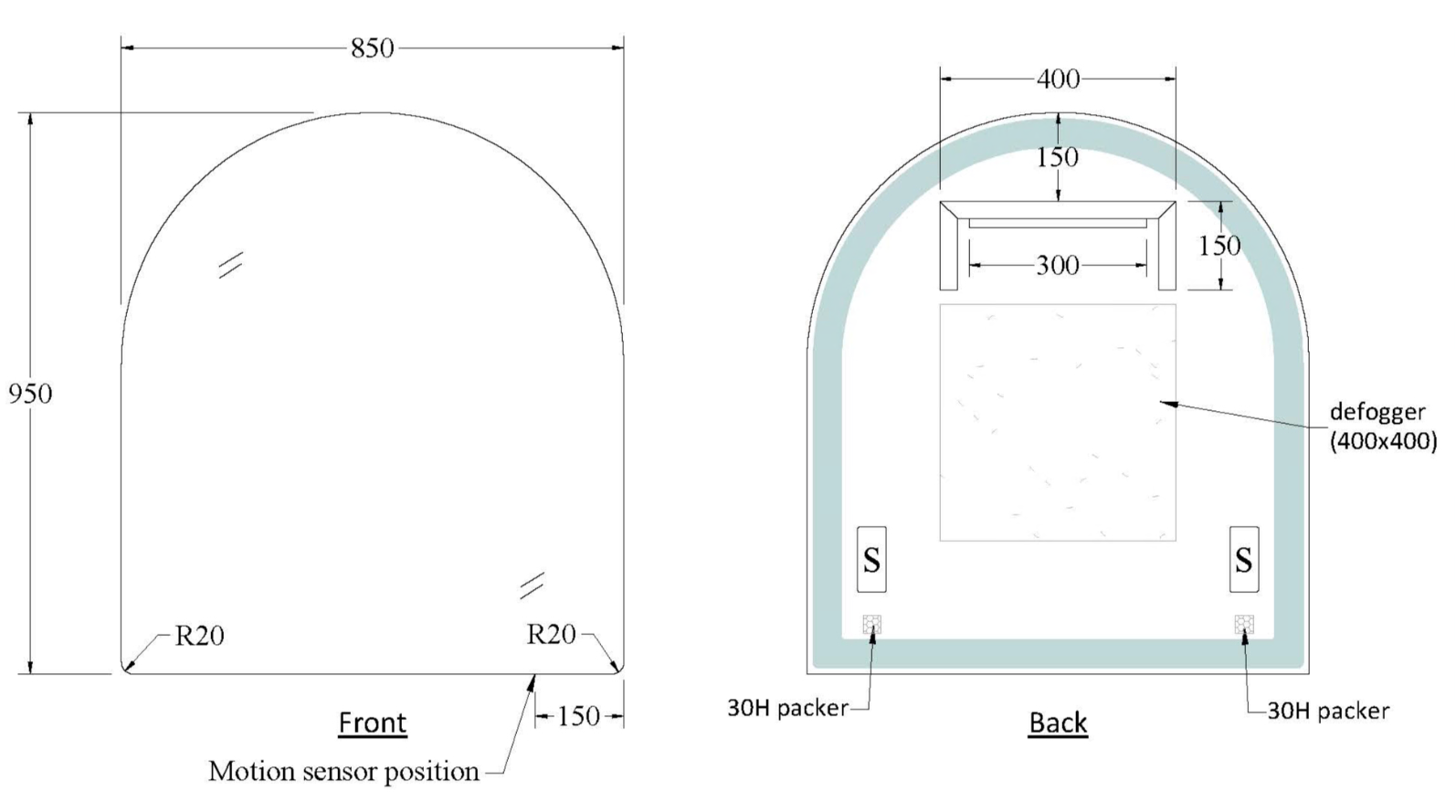 CODE EURO ARCH 850 LED MIRROR