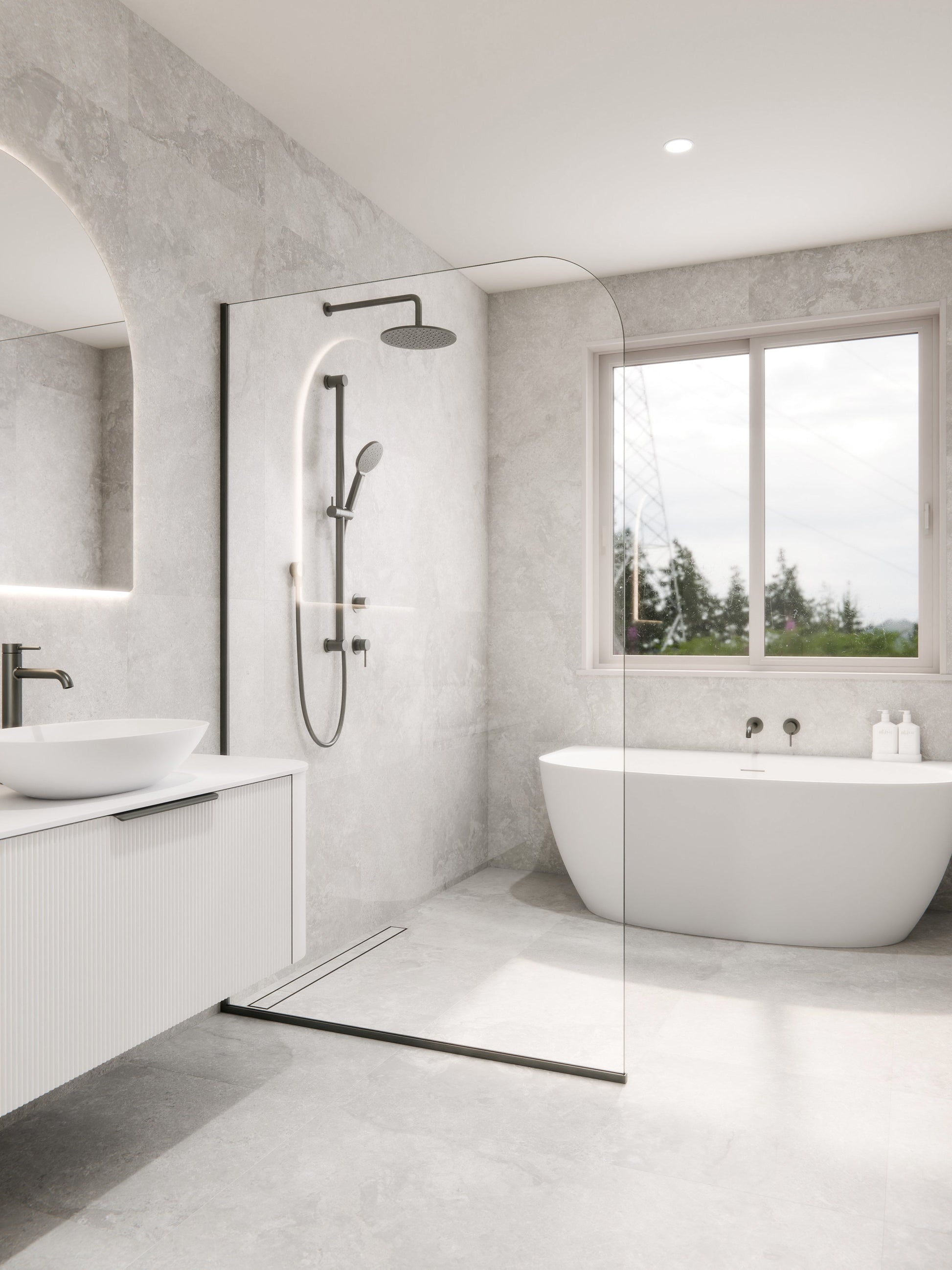 Code Pillar Shower Screen Glass Range | 1200MM