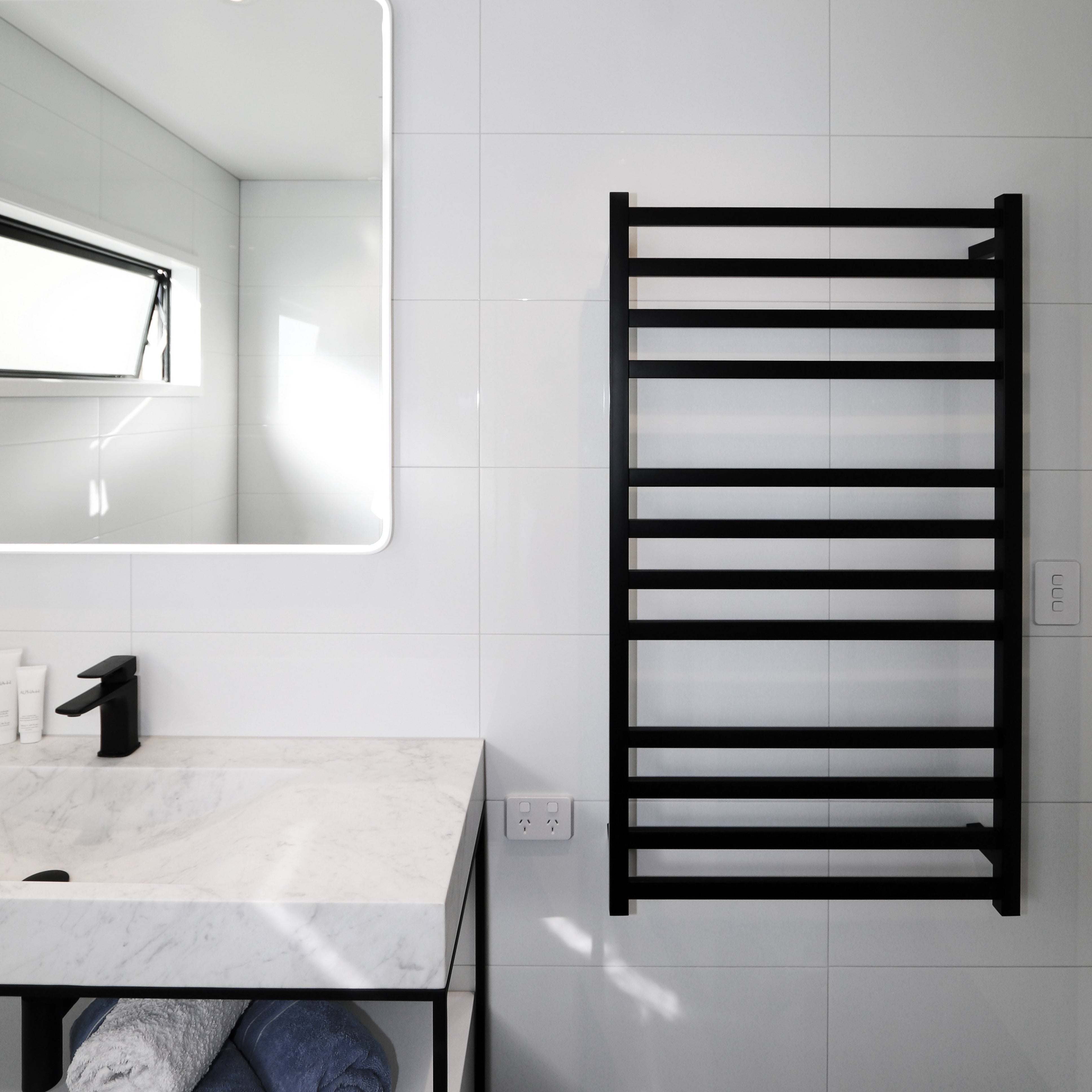 CODE SQUARE HEATED TOWEL LADDER 1200X650MM - 5 COLOURS