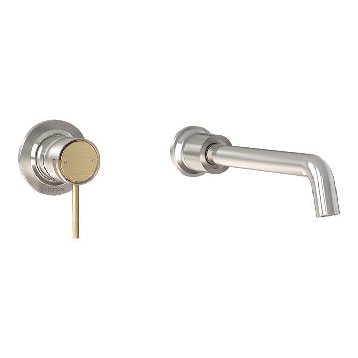 FELTON TATE WALL MOUNTED BASIN OR BATH MIXER - 10 COLOUR OPTIONS