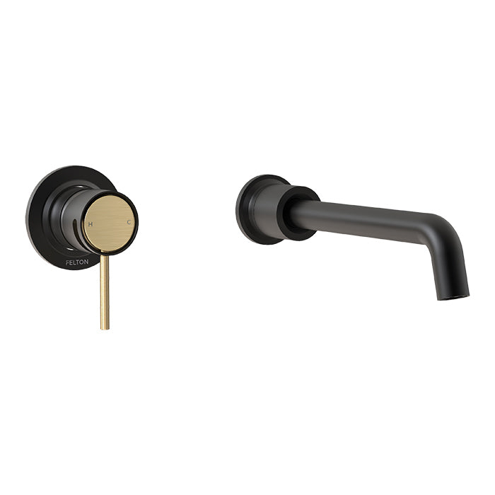 FELTON TATE WALL MOUNTED BASIN OR BATH MIXER - 10 COLOUR OPTIONS