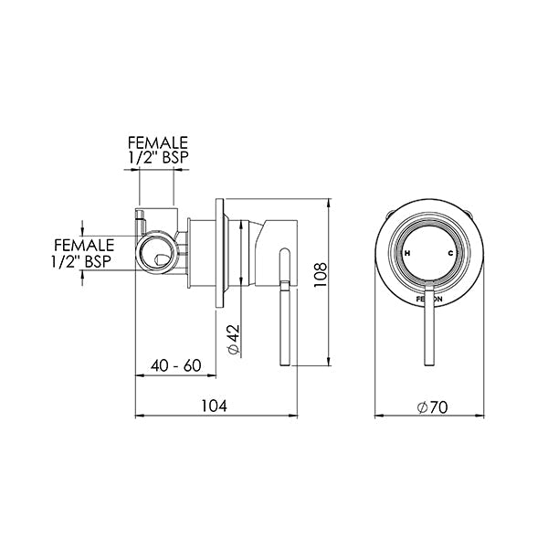 FELTON TATE SHOWER MIXER - 12 COLOUR OPTIONS