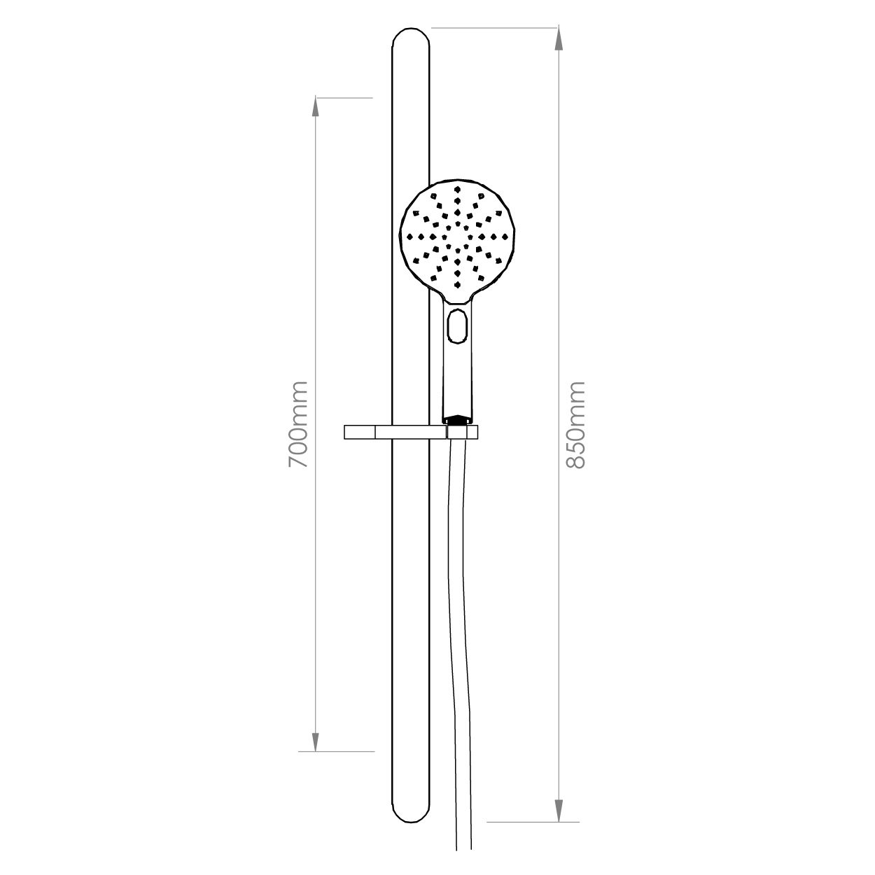 VODA ECLIPSE 3 FUNCTION SHOWER SLIDE MIRROR BLACK - ROUND OR SQUARE